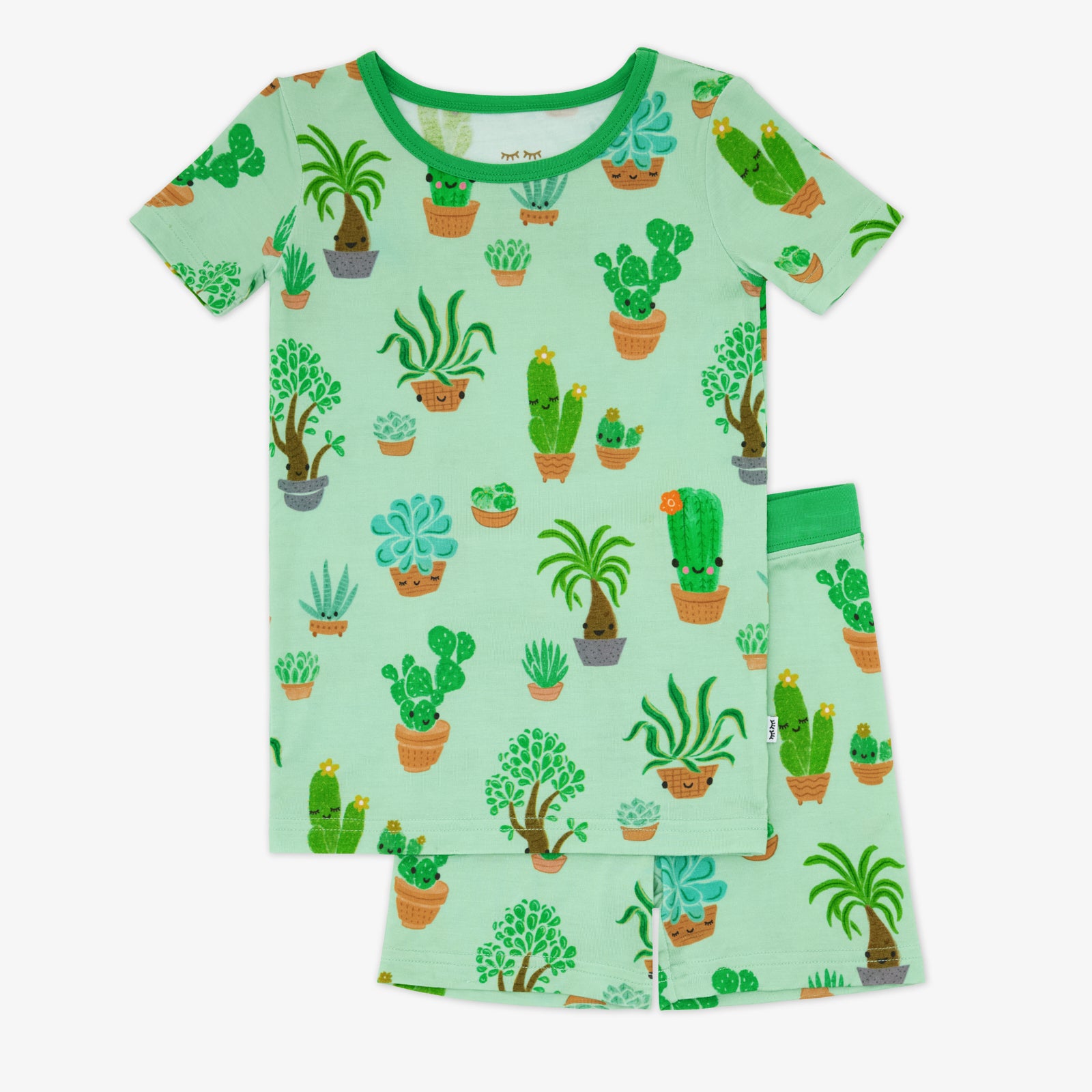 Succulent Love Two-Piece Short Sleeve & Shorts Pajama Set、mySite、g9winljtr