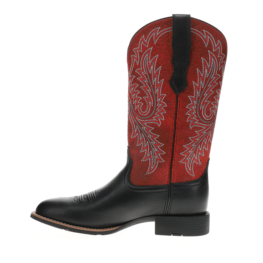 Round Up StretchFit Embroidered Wide Square Toe Cowboy Boots、mySite、gtrtttuynbv