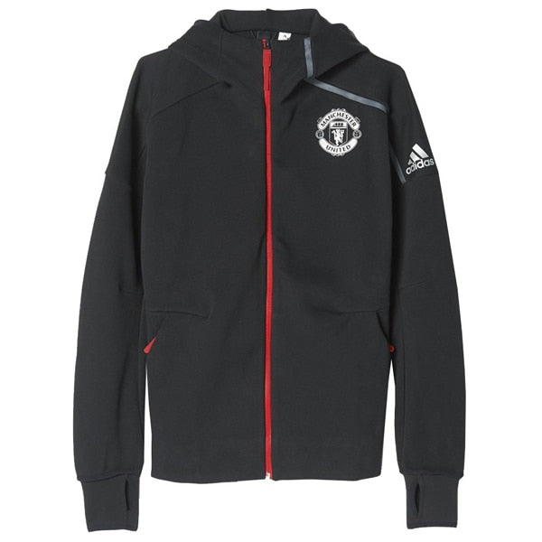 adidas Men's Manchester United Anthem UCL Z.N.E Hoodie Black/University、mySite、noshort