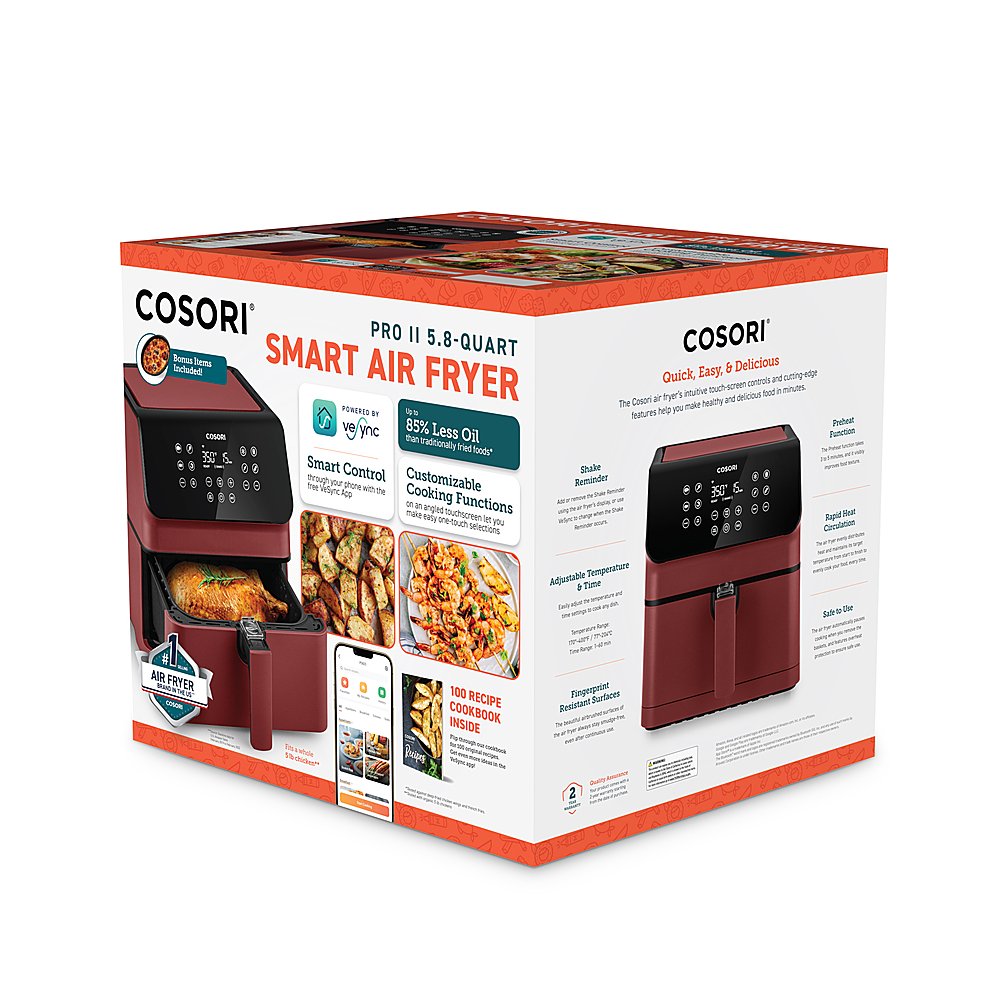 Pro II 5.8-Quart Smart Air Fryer - Red、mySite、fannypackpong