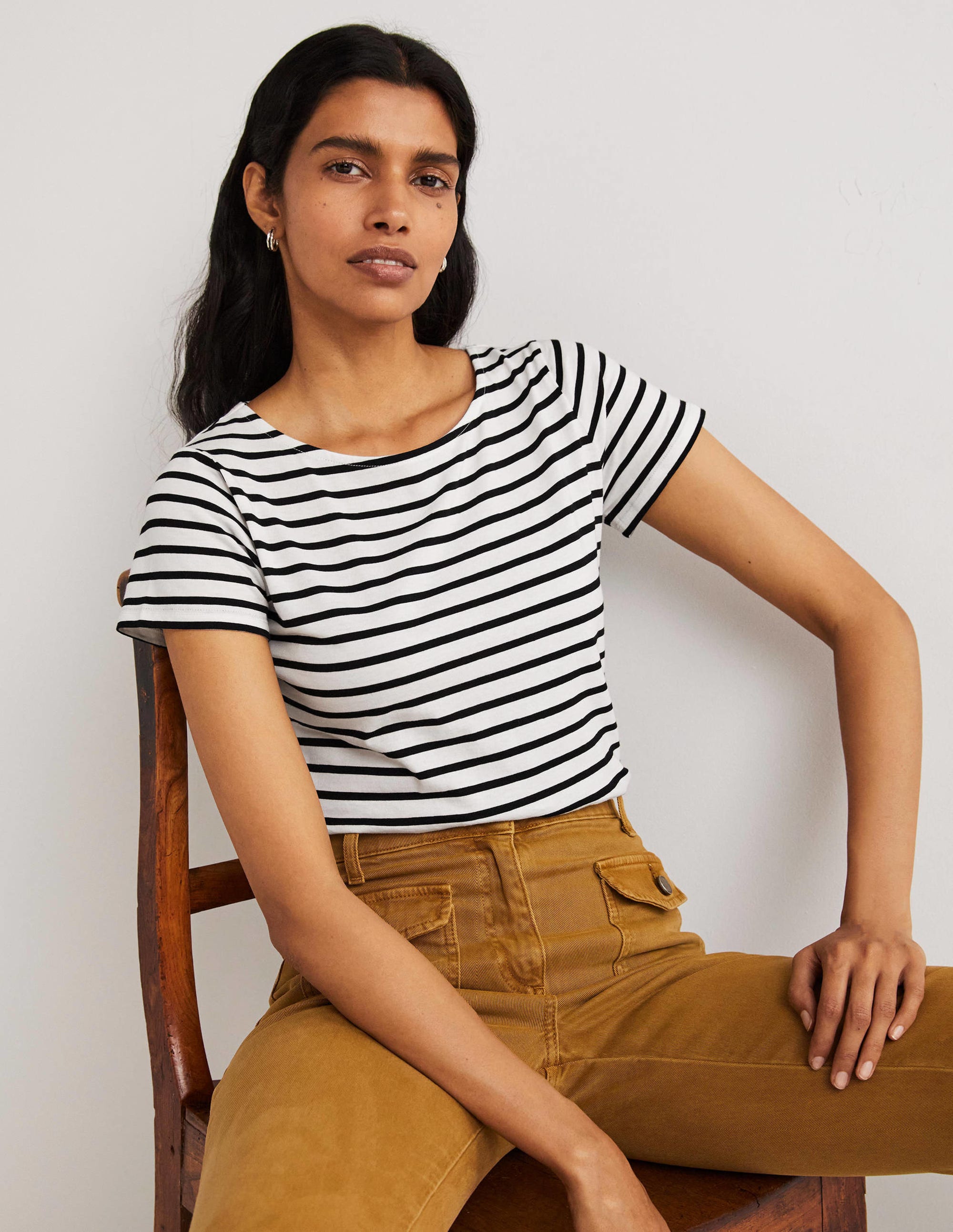  Short Sleeve Breton T-Shirt-Ivory / Black Stripe、mySite、ashleygrahame