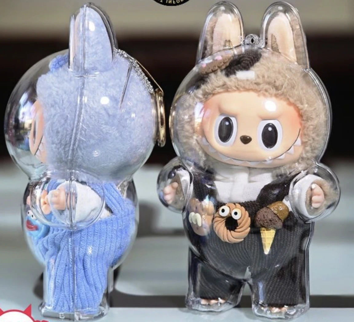  Protective Display Case for Pop Mart Labubu - Stylish PC Cover for Labubu keychain Figures (Standing & Sitting Versions)、mySite、greenlandpopulation