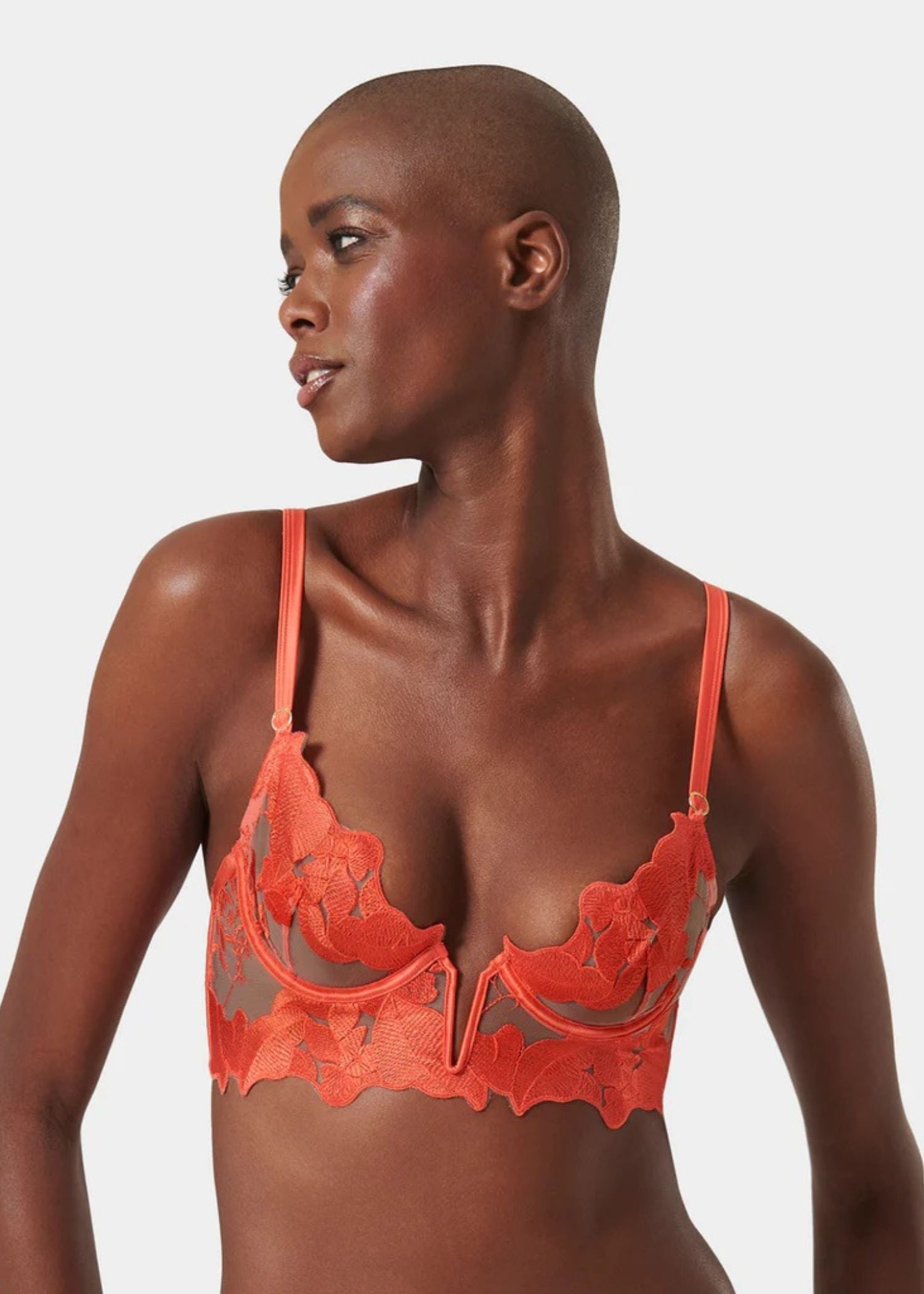  Serenity Wired Longline Bra (Hot Coral/Sheer)、mySite、justintrudeaud