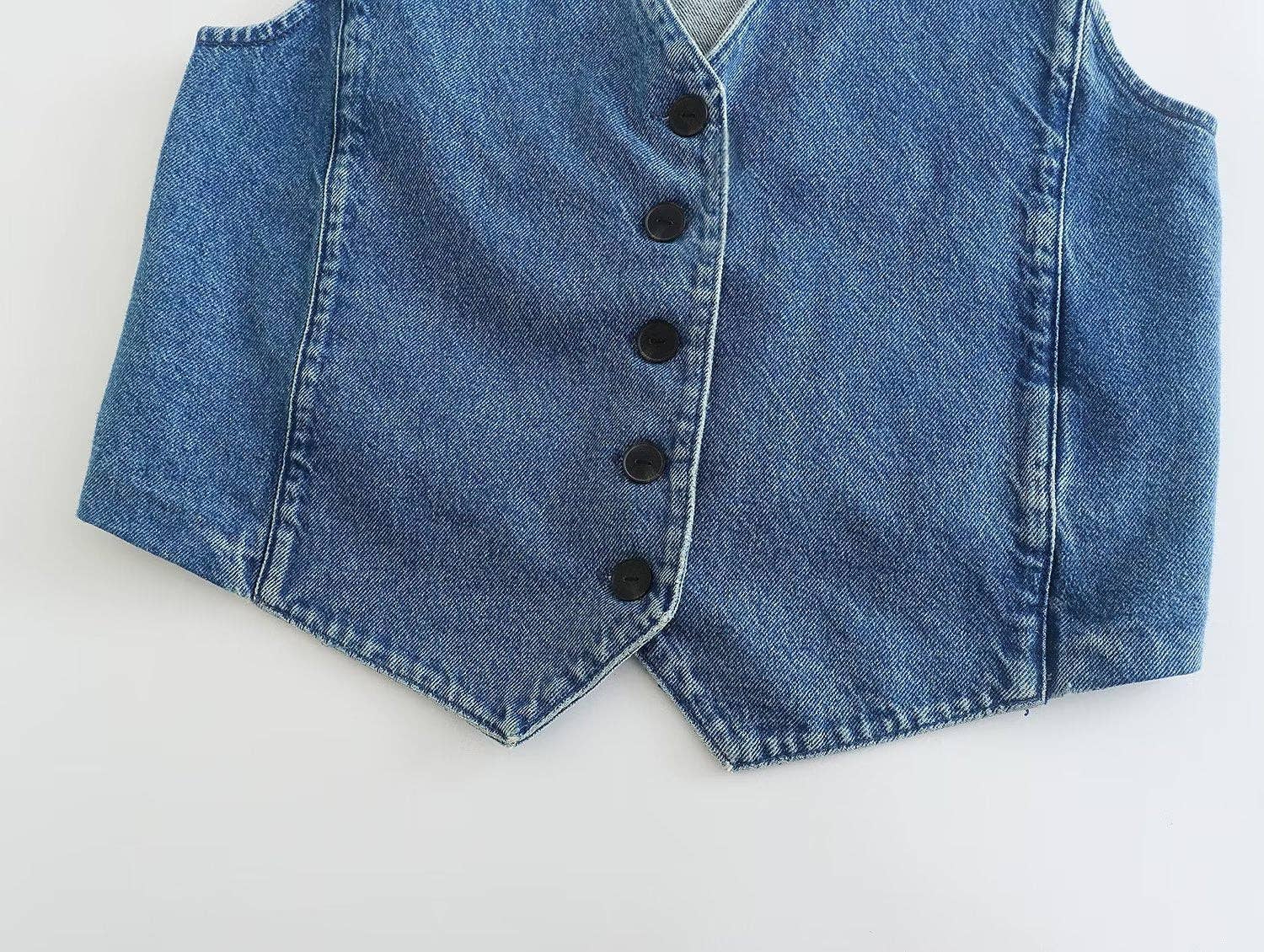 Kenzie’s Denim V-Neck Button Vest、mySite、garagedoors4me