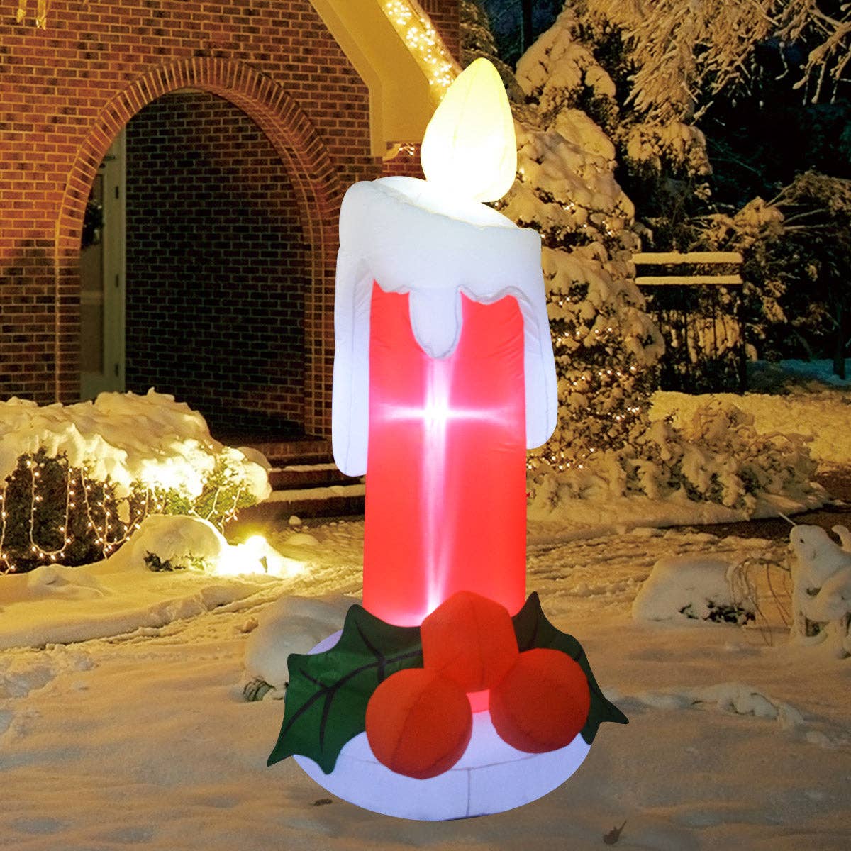 Inflatable LED Candle Holiday Yard Decoration、mySite、g9winljtr