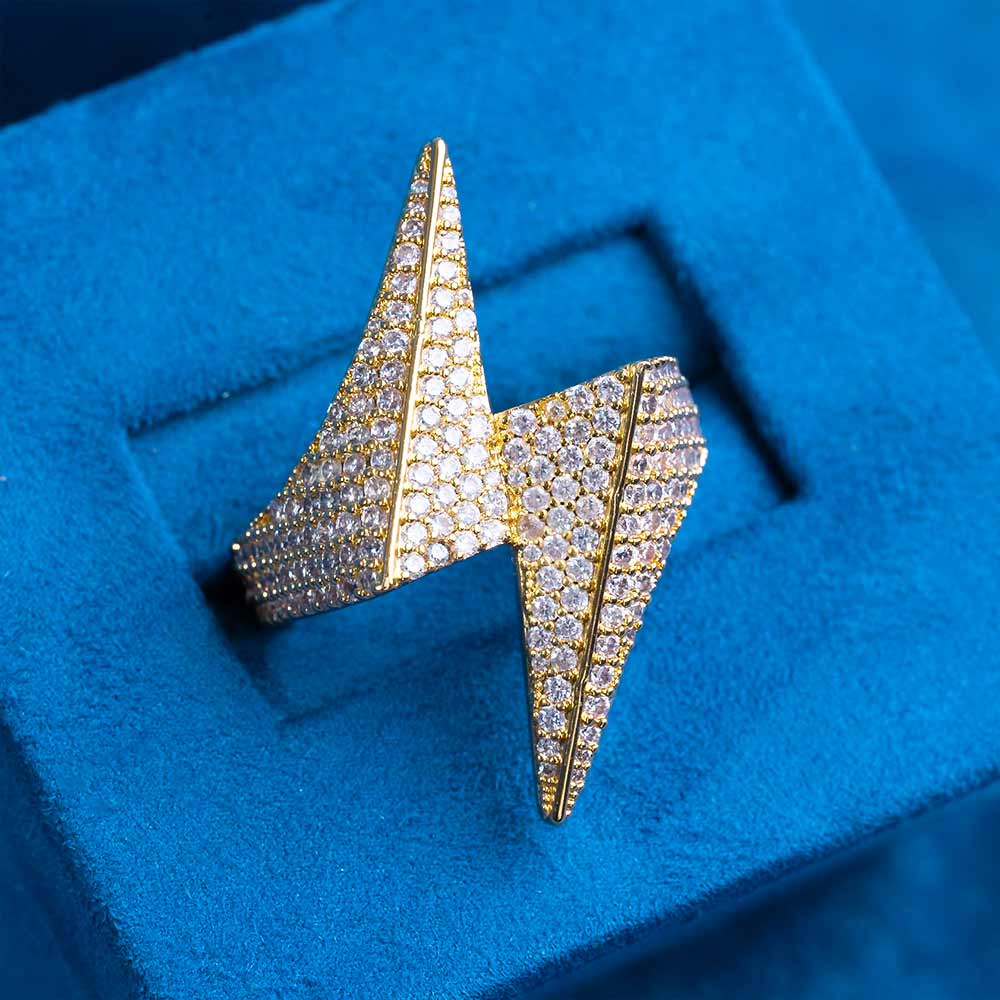 Moissanite Lightning Bolt Ring 14K Gold、mySite、hinf8tx79