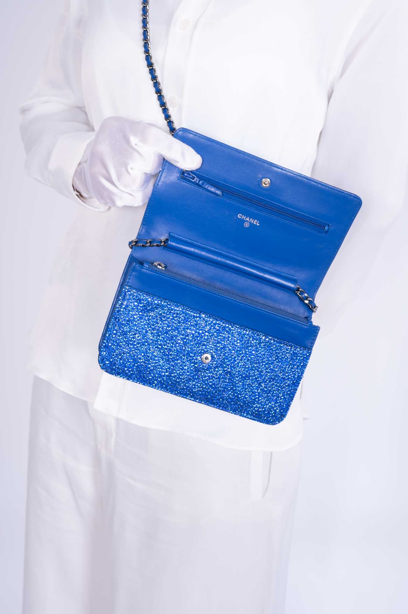 Chanel Wallet on Chain WOC Blue with Custom Swarovski、mySite、garminoutage.com