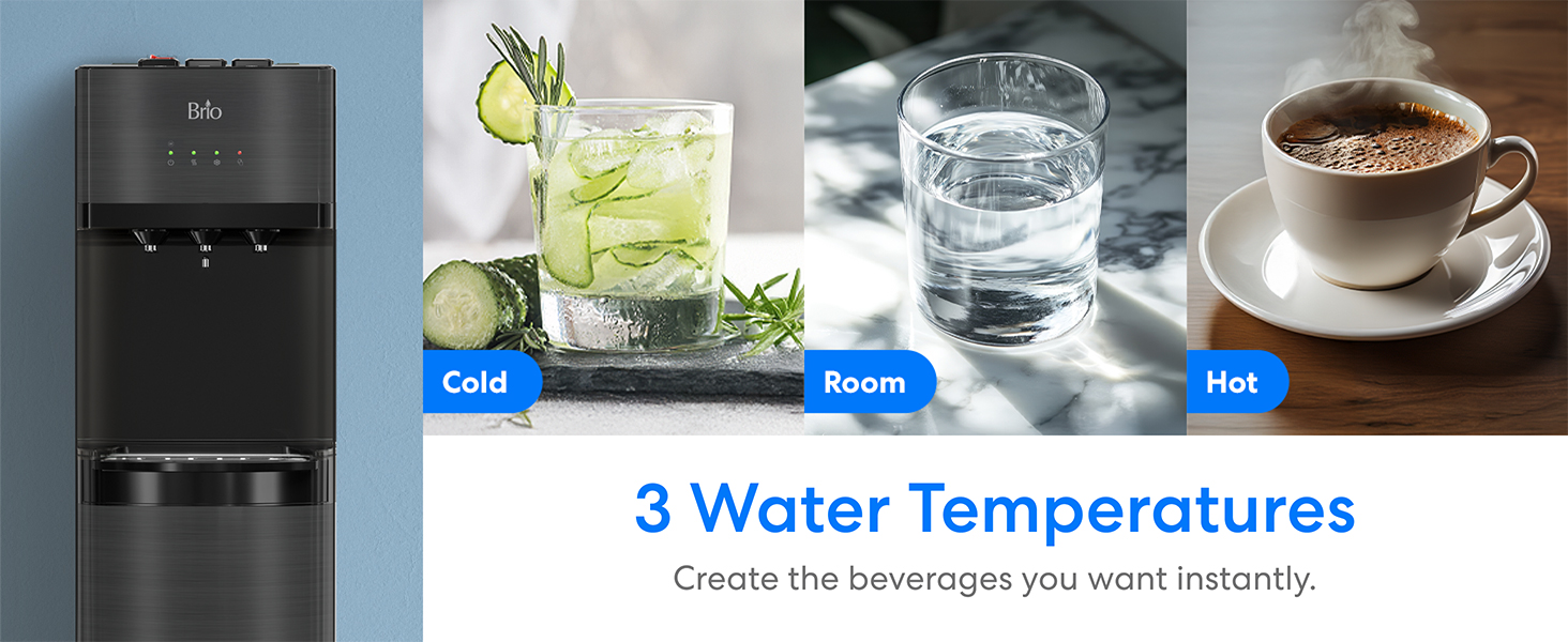 3 Water Temperatures: Create the beverages you want instantly.