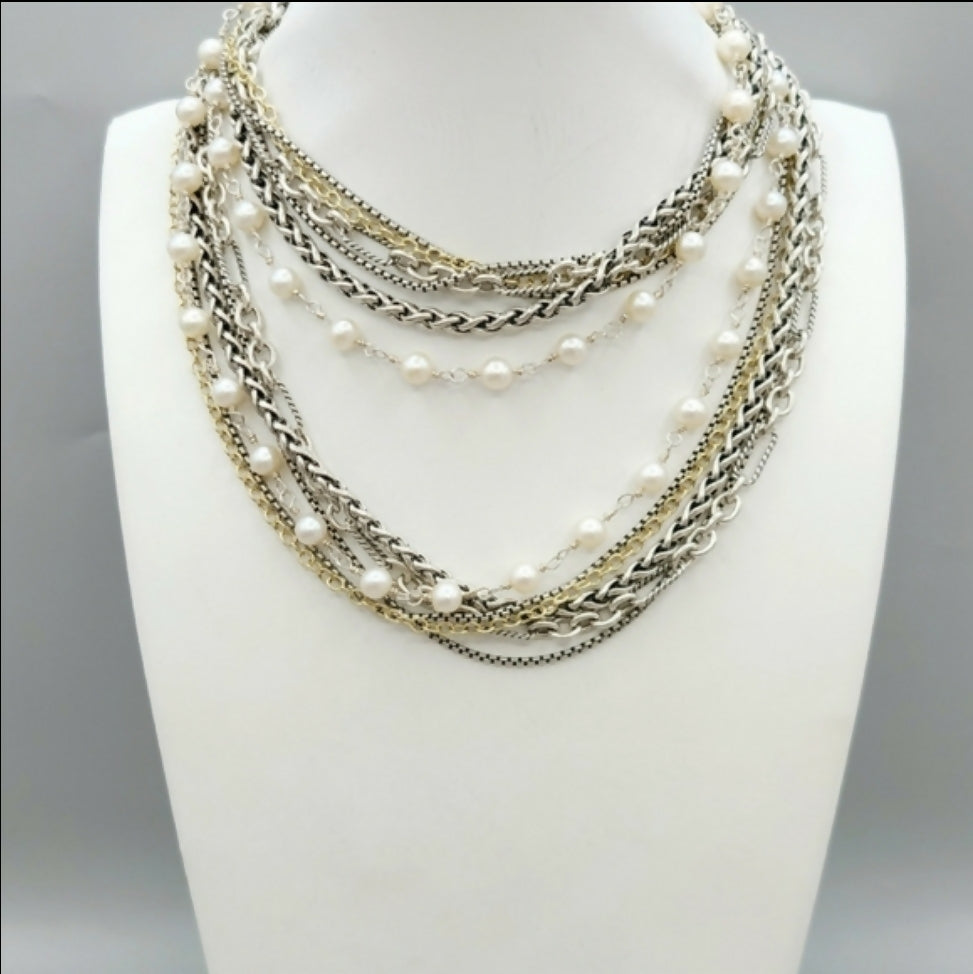 David Yurman Multi-Chain Pearl Necklace 鈥?28 in、mySite、hinf8tx79
