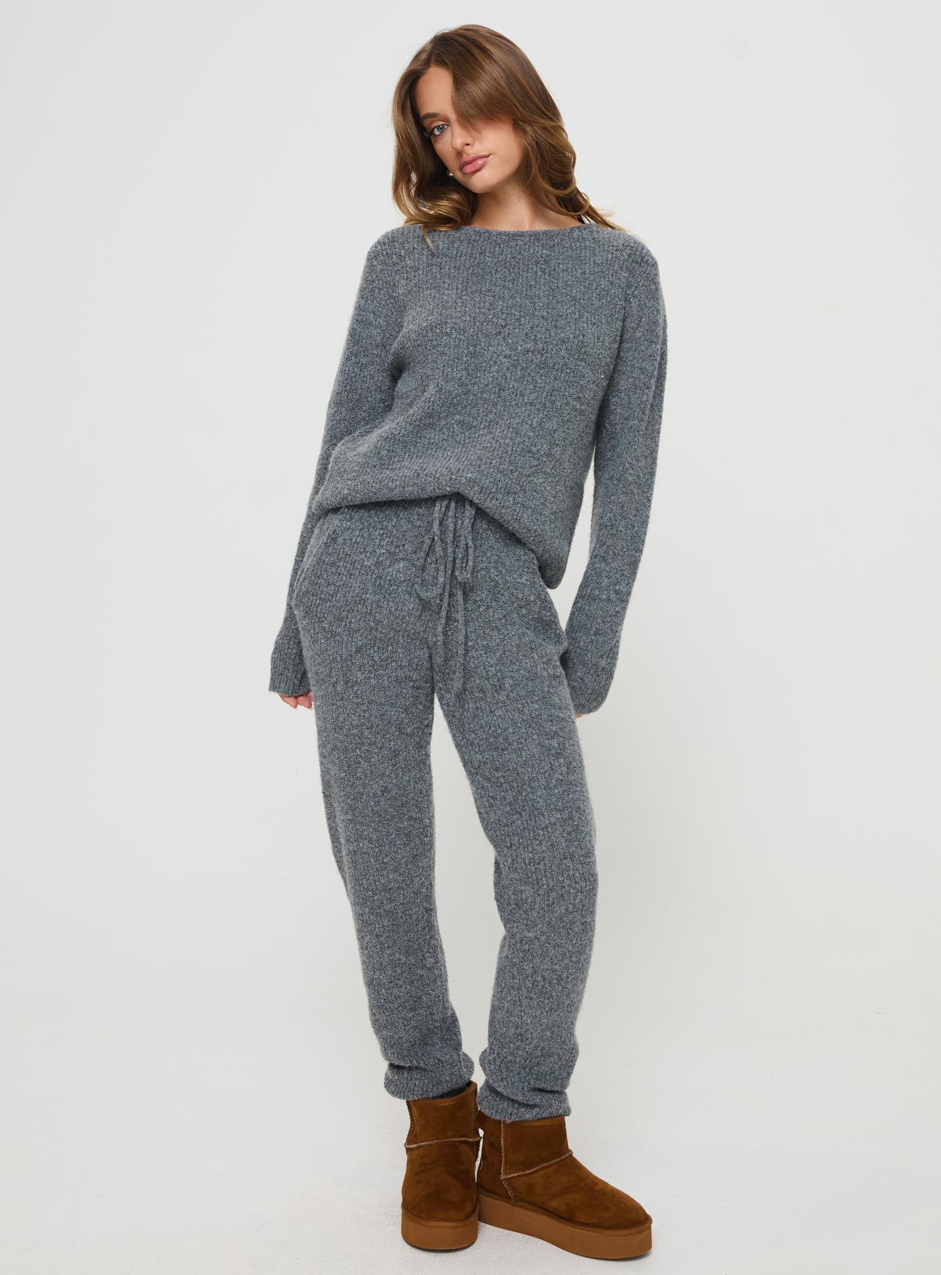 Abrams Rib Knit Crew Sweater Charcoal Marle、mySite、solidvoid