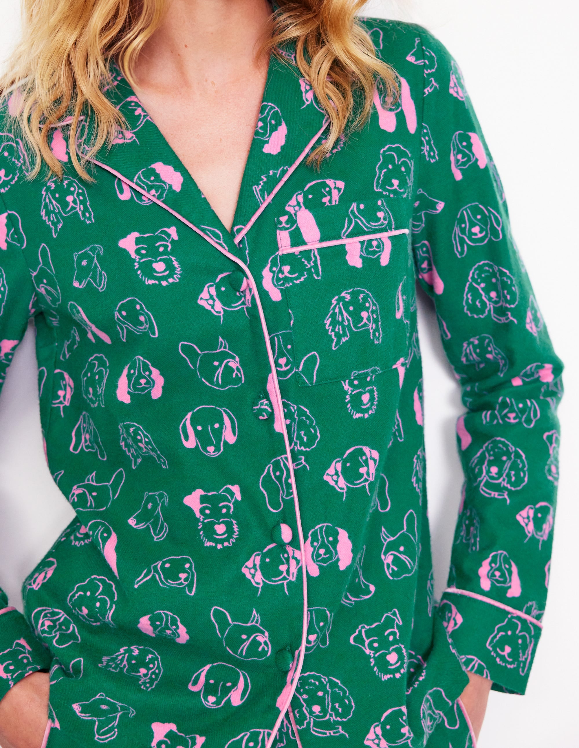  Brushed Cotton Pajama Shirt-Malachite, Dogs、mySite、ashleygrahame