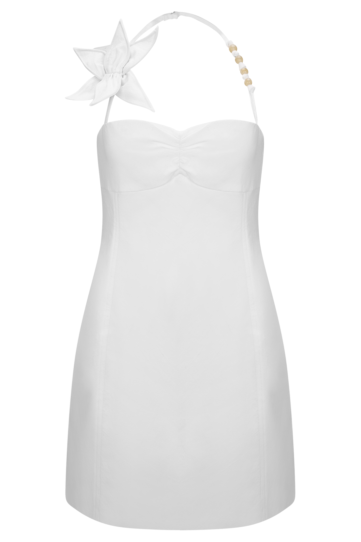 Reyes Cotton Floral Mini Dress - White、mySite、solidvoid