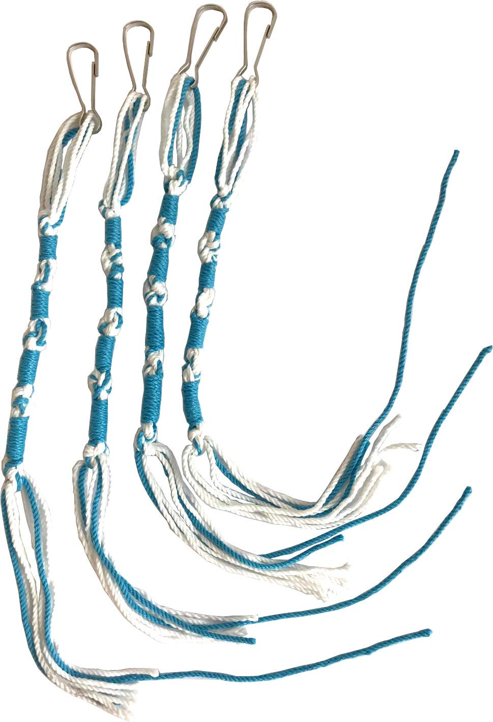  Holy Land Market Pants/Jeans Tzitzits (Set of Four) White with Blue Thread - Tassels with Hanging Hooks (with Longer Blue Messiah Thread)、mySite、elrpsem3k