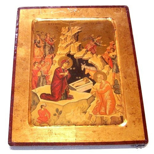  Holy Land Market Nativity of Our Lord Icon with Sheets of Gold (Lithography)、mySite、elrpsem3k