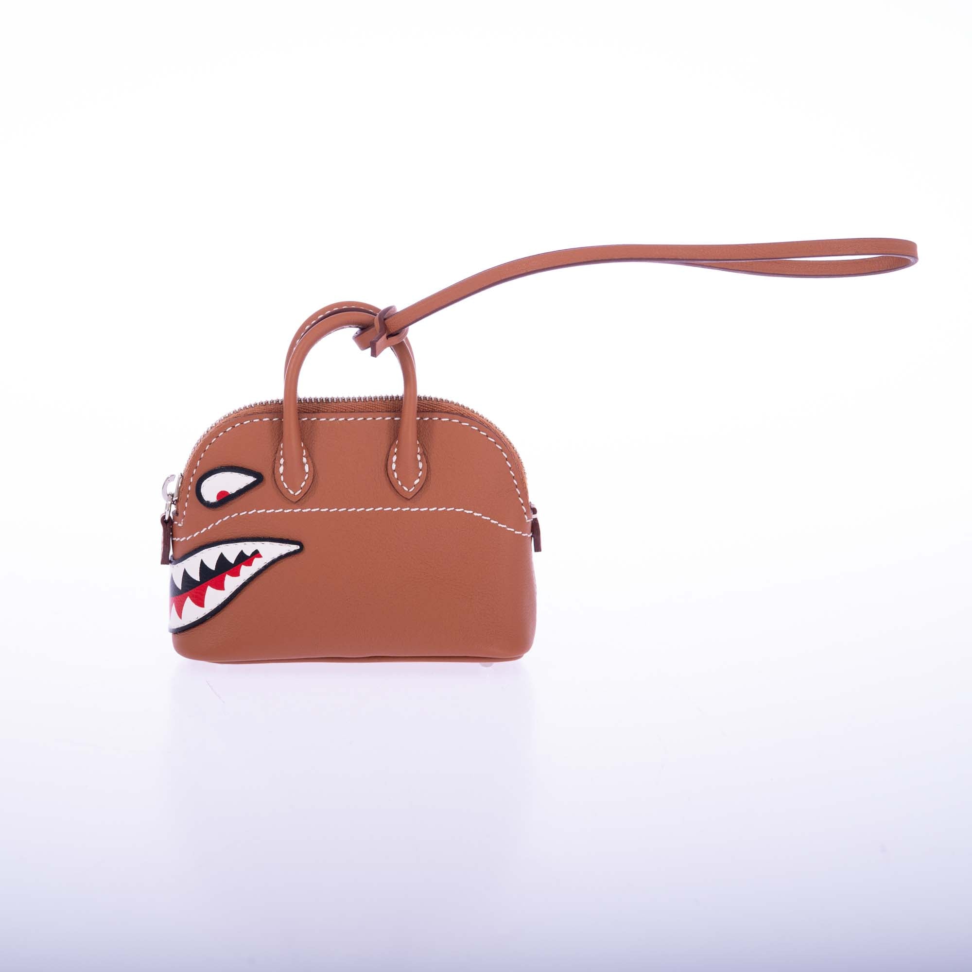 Hermès Mini Bolide Shark Charm Gold Swift Palladium Hardware、mySite、garminoutage.com