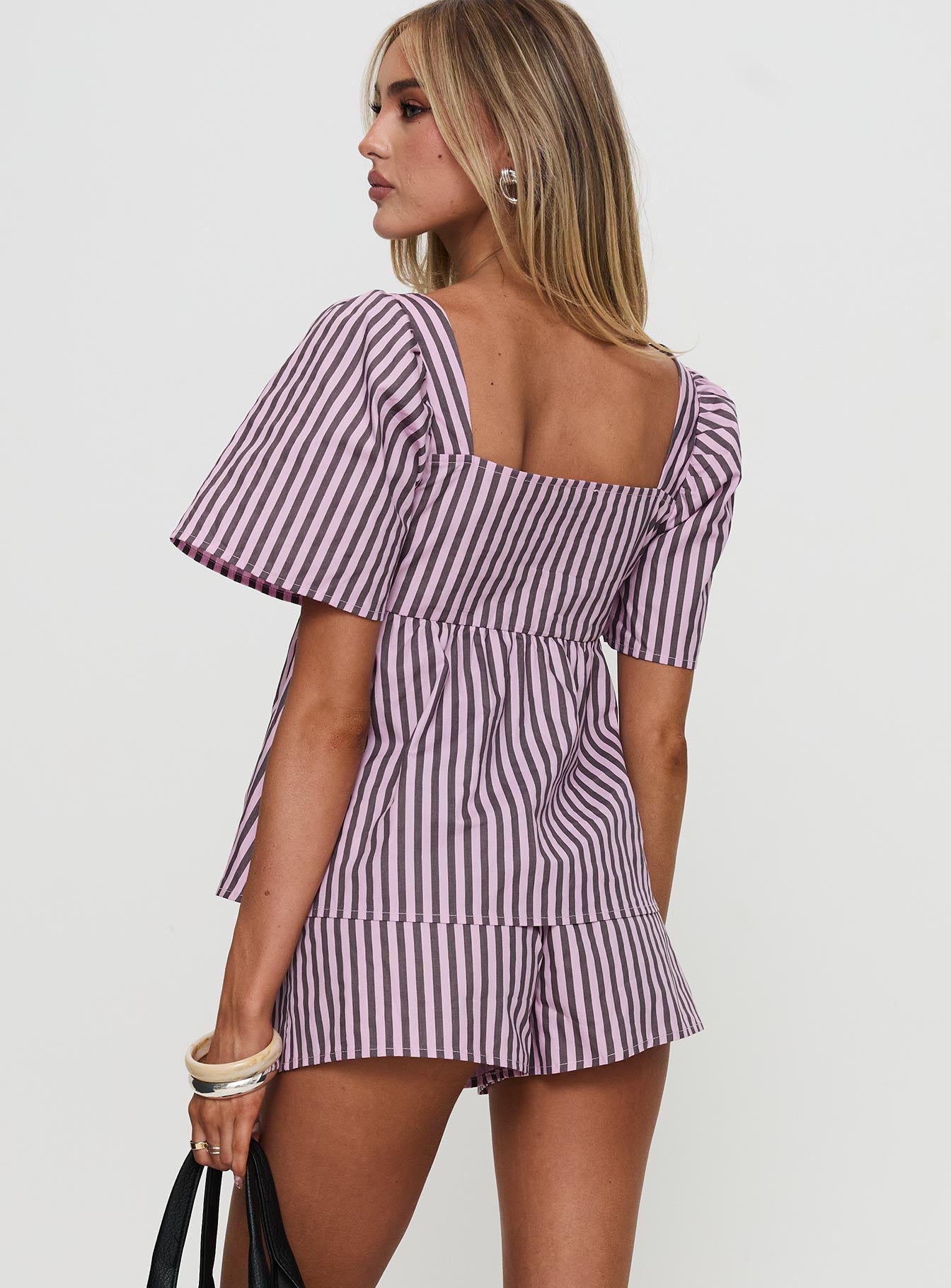 Two Young Hearts Tie Up Set Pink / Brown Stripe、mySite、solidvoid