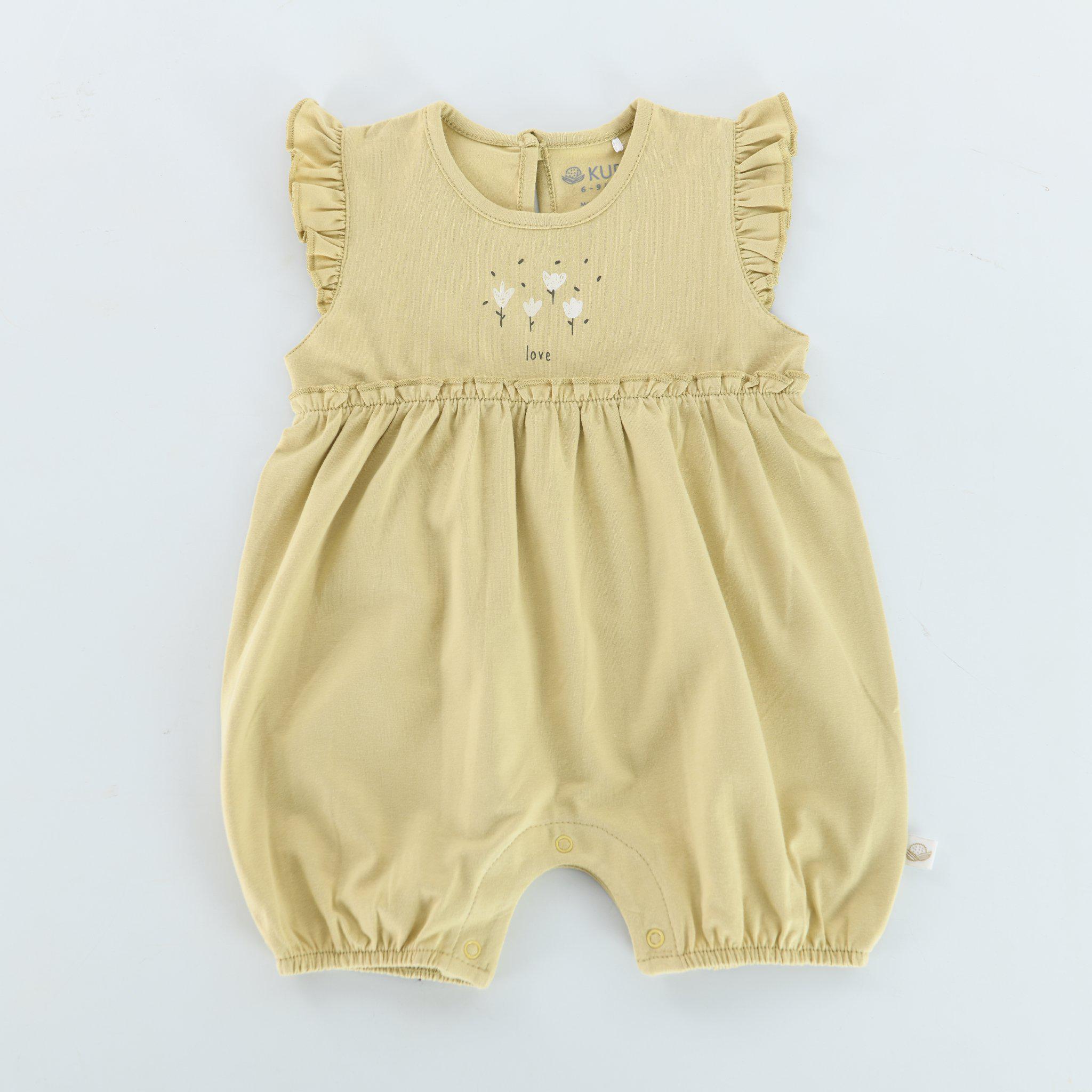 RETIRED - Kudaa Organic Frilly Romper - Green Tea、mySite、g9winljtr