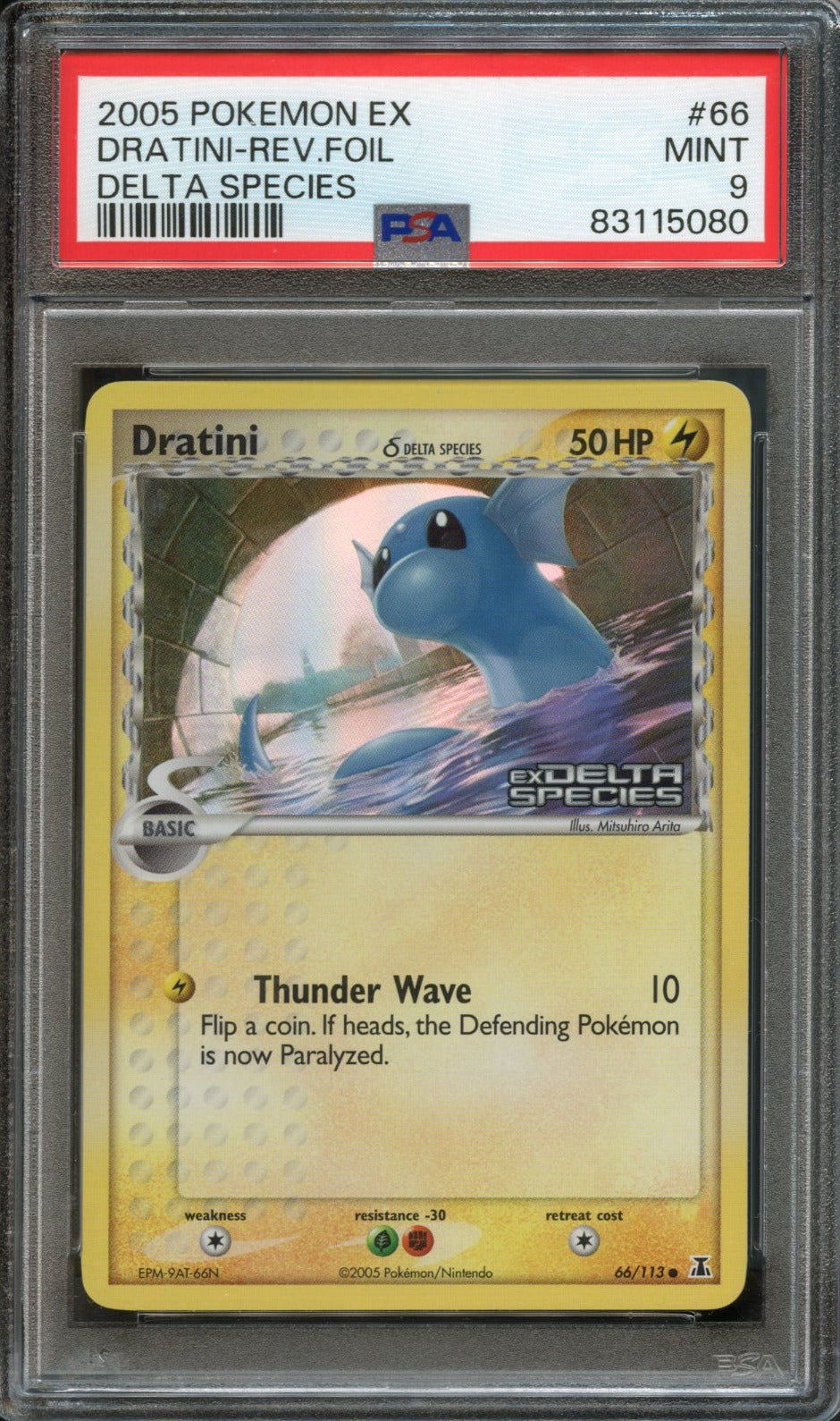 Dratini Reverse Holo #66 PSA 9 Delta Species、mySite、waistdrama