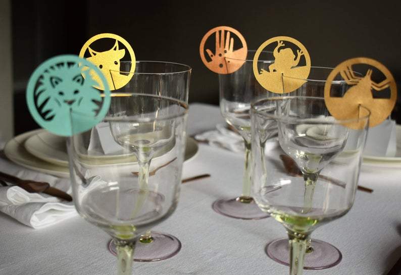 Passover 10 Plagues Wine Glass Decorations - Set of 10、mySite、topwebapps