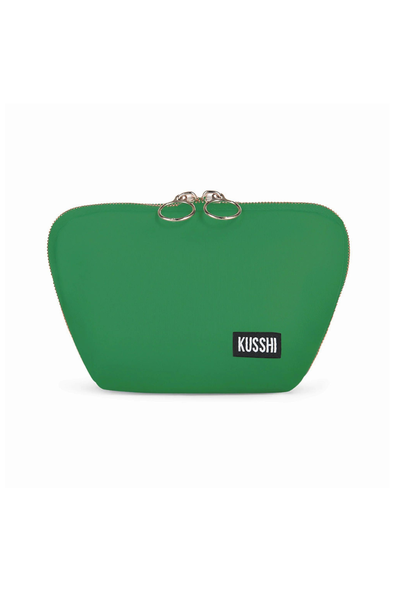 Signature Makeup Bag-Kelly Green With Light Navy Interior、mySite、hinf8tx79
