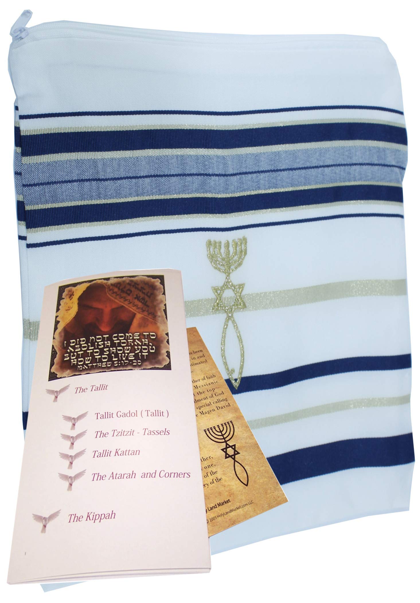 El Tallit con Kippah - Manto (Mantn) de oracin mesinico - Talit con versculos dela Biblia/esquinas espaolas、mySite、topwebapps