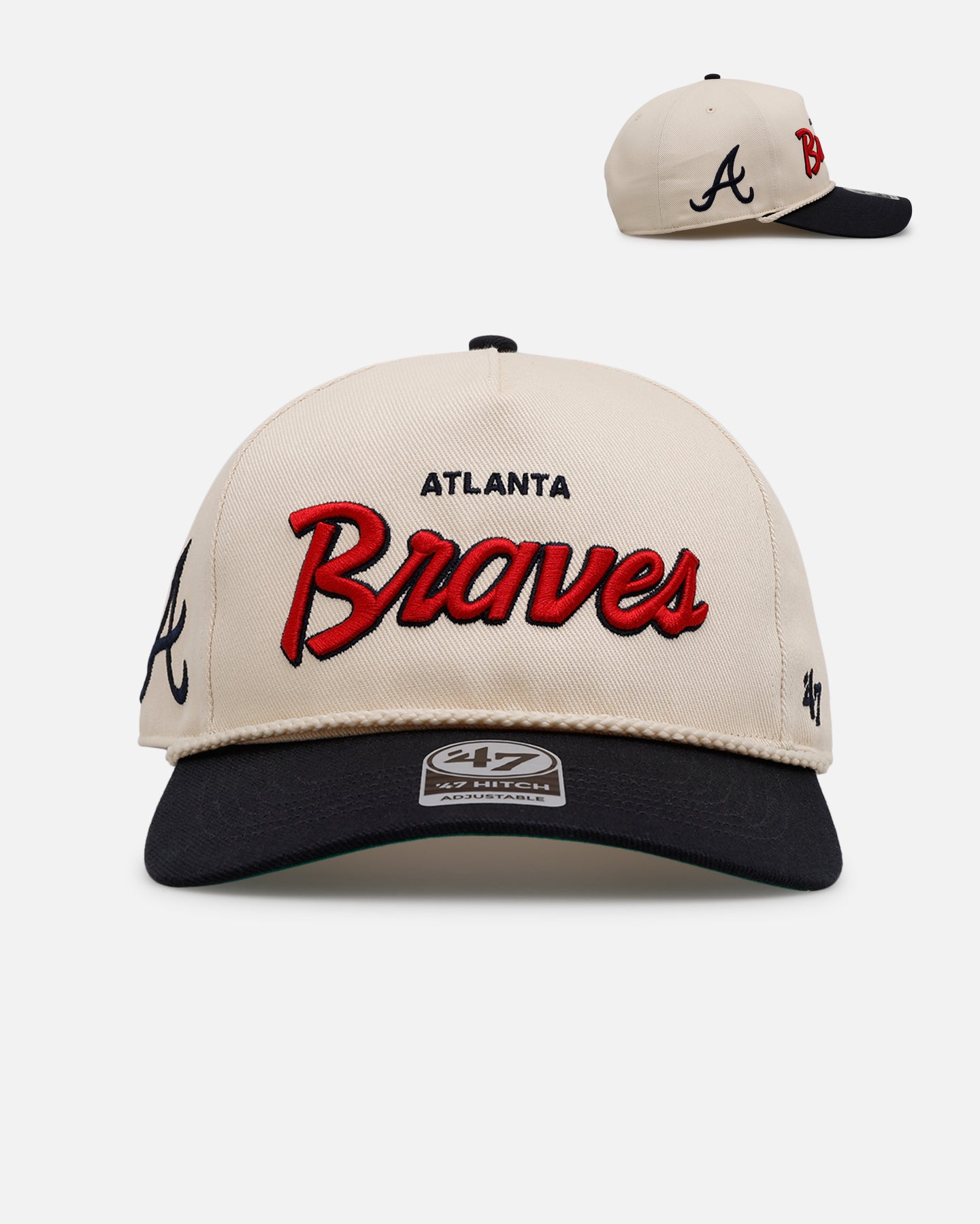 47 Brand Atlanta Braves 'MLB Opening Day' Script Hitch Snapback Natural、mySite、zt4zffjzw