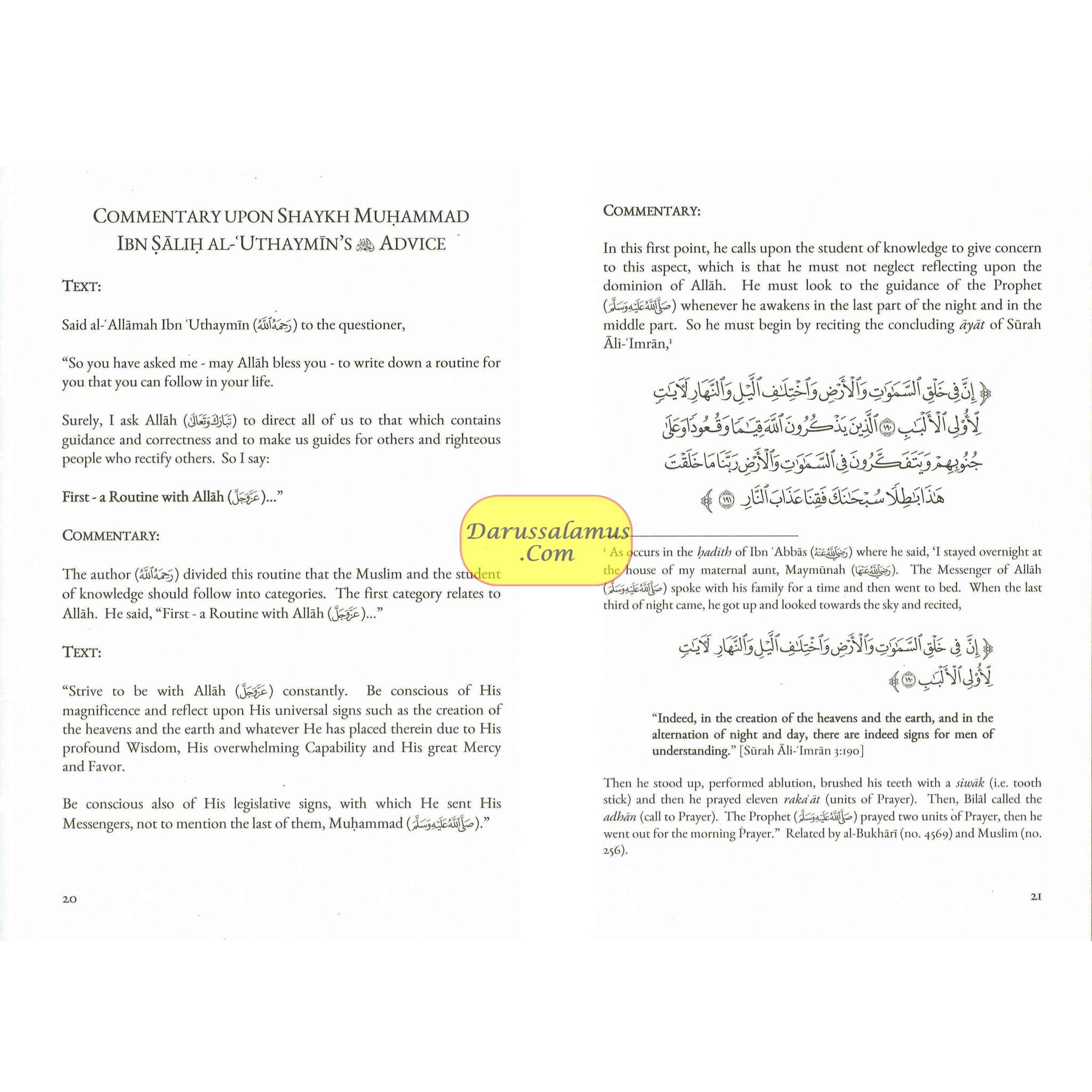 A Daily Routine for the Seeker of Knowledge By Muhammad Bin Salih Al Uthaymin、mySite、topwebapps