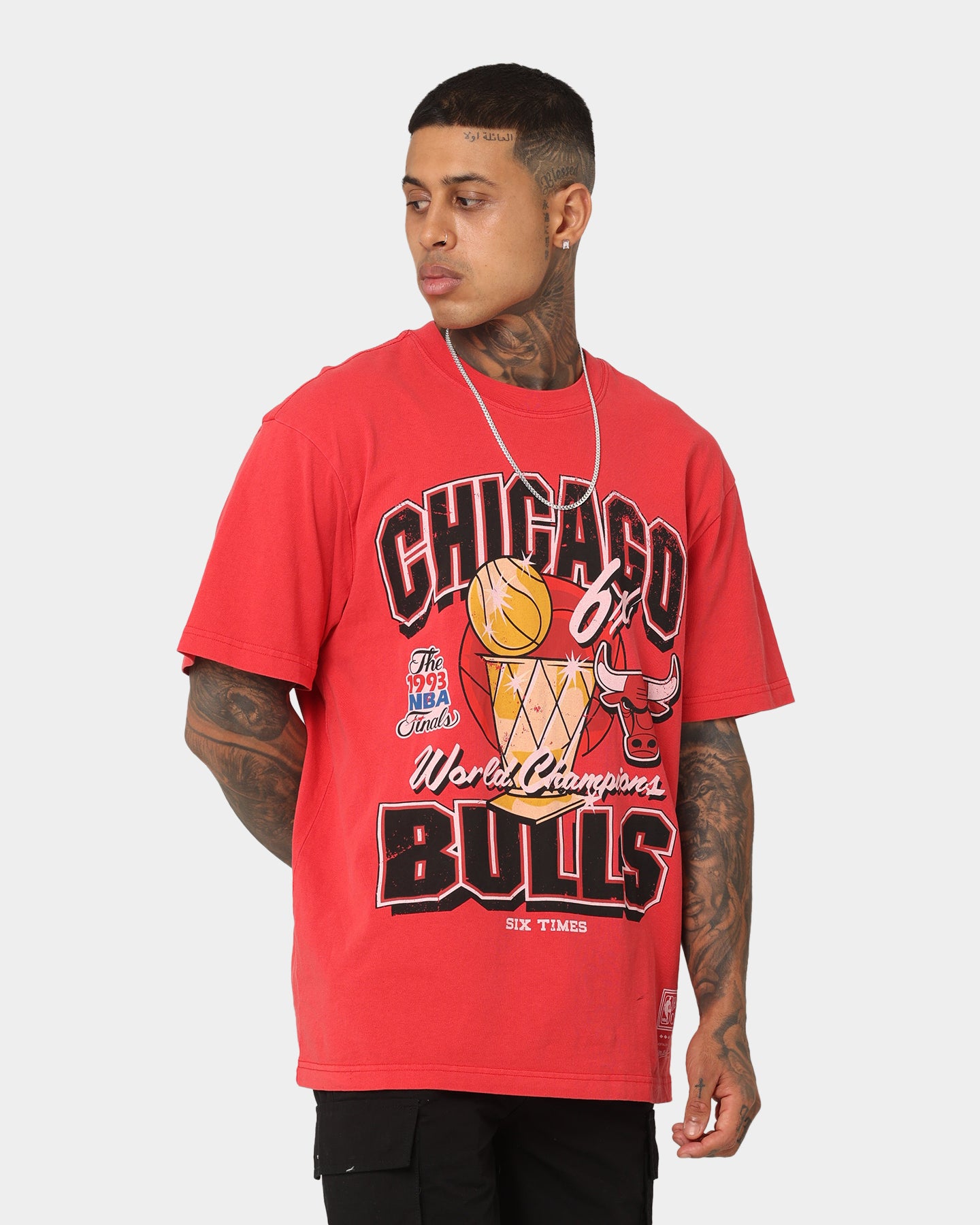 Mitchell & Ness Chicago Bulls Champion History Vintage T-Shirt Faded Red、mySite、zt4zffjzw