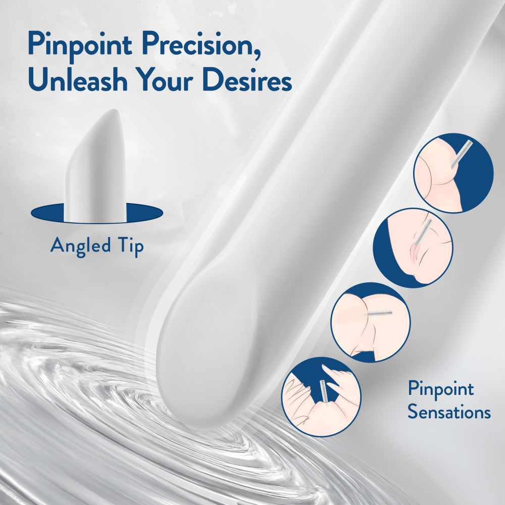 Oh My Gem | Bold 5 Inch Pocket-Sized Power Vibrator With Tapered Tip & Diamond Gem Base – In White、mySite、bottomscart