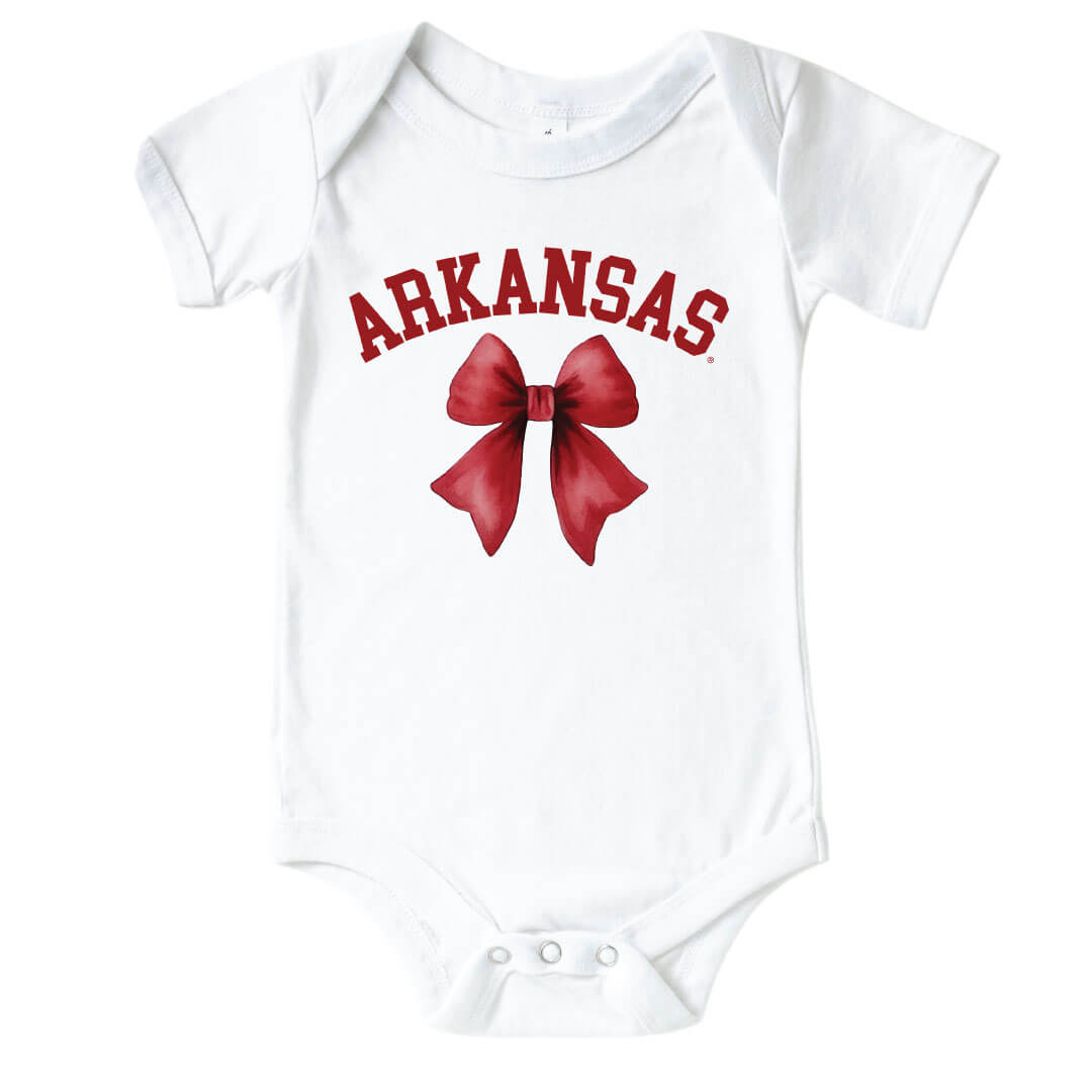  University of Arkansas | Football & Bows Graphic Bodysuit、mySite、layawaytickets