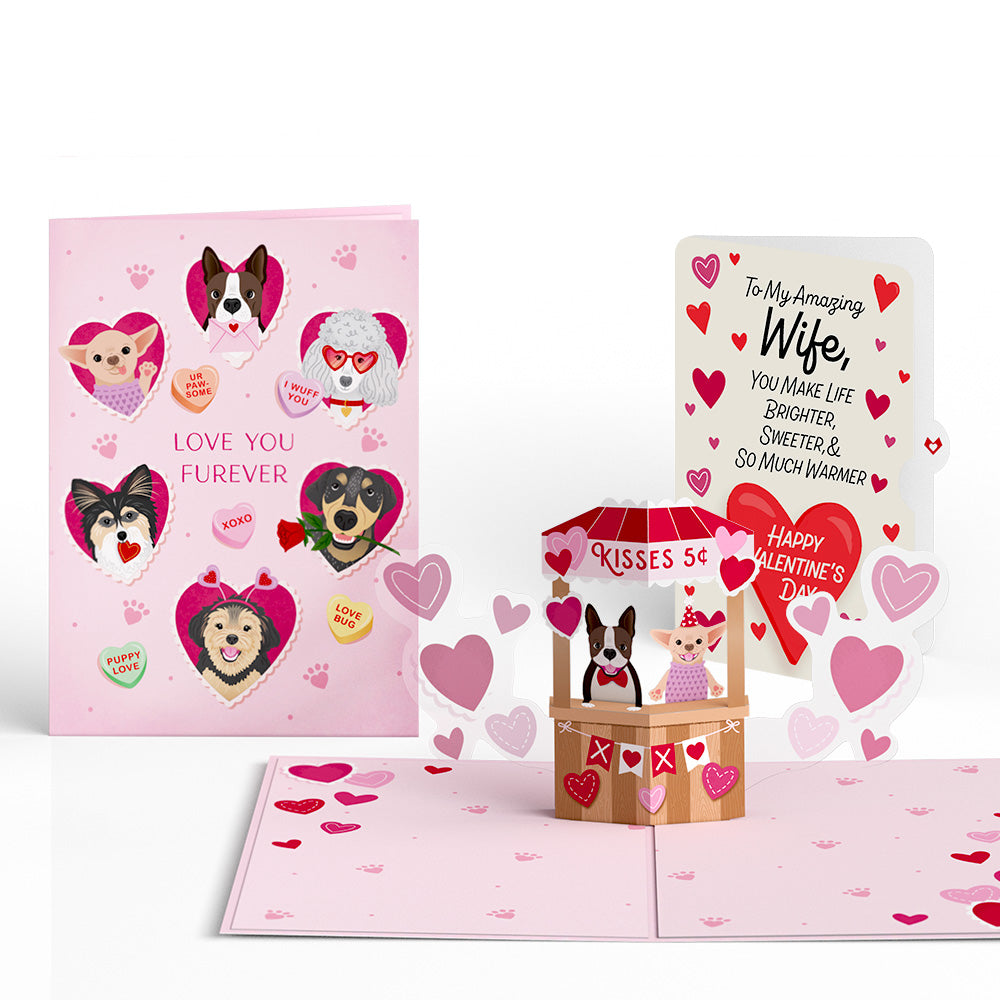 Love You Furever Dog Kisses Valentine Pop-Up Card and Sentiment Set for Wife、mySite、solidvoid