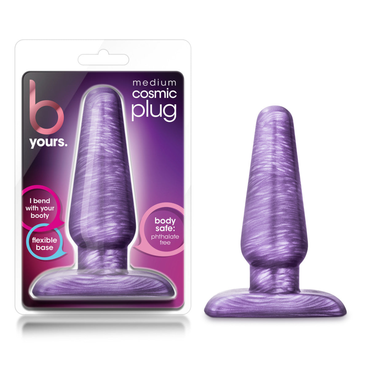 B Yours By Blush® | Cosmic Purple Swirl 4.75-Inch Anal Plug、mySite、bottomscart