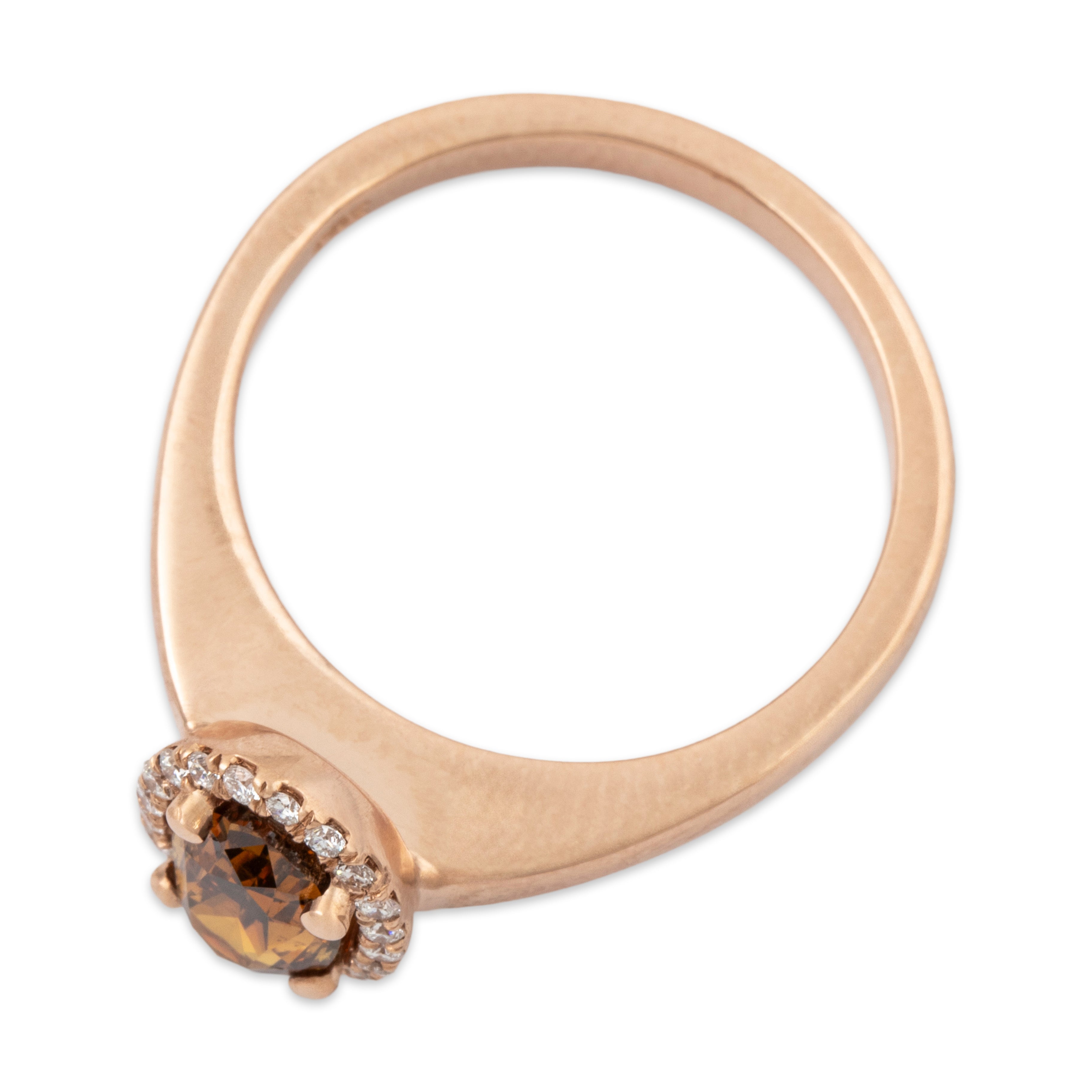 Vintage 14k Rose Gold 1.01ct GIA Fancy Deep Orange-Brown Diamond Ring 5.75、mySite、hinf8tx79