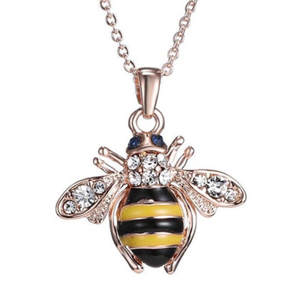 Honey Bee Necklace & Earrings with Austrian Elements Crystal、mySite、g9winljtr