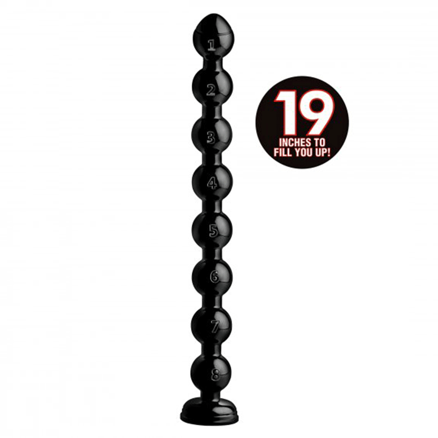 Hosed 19 Inch Black Beaded Thick Anal Snake、mySite、bottomscart