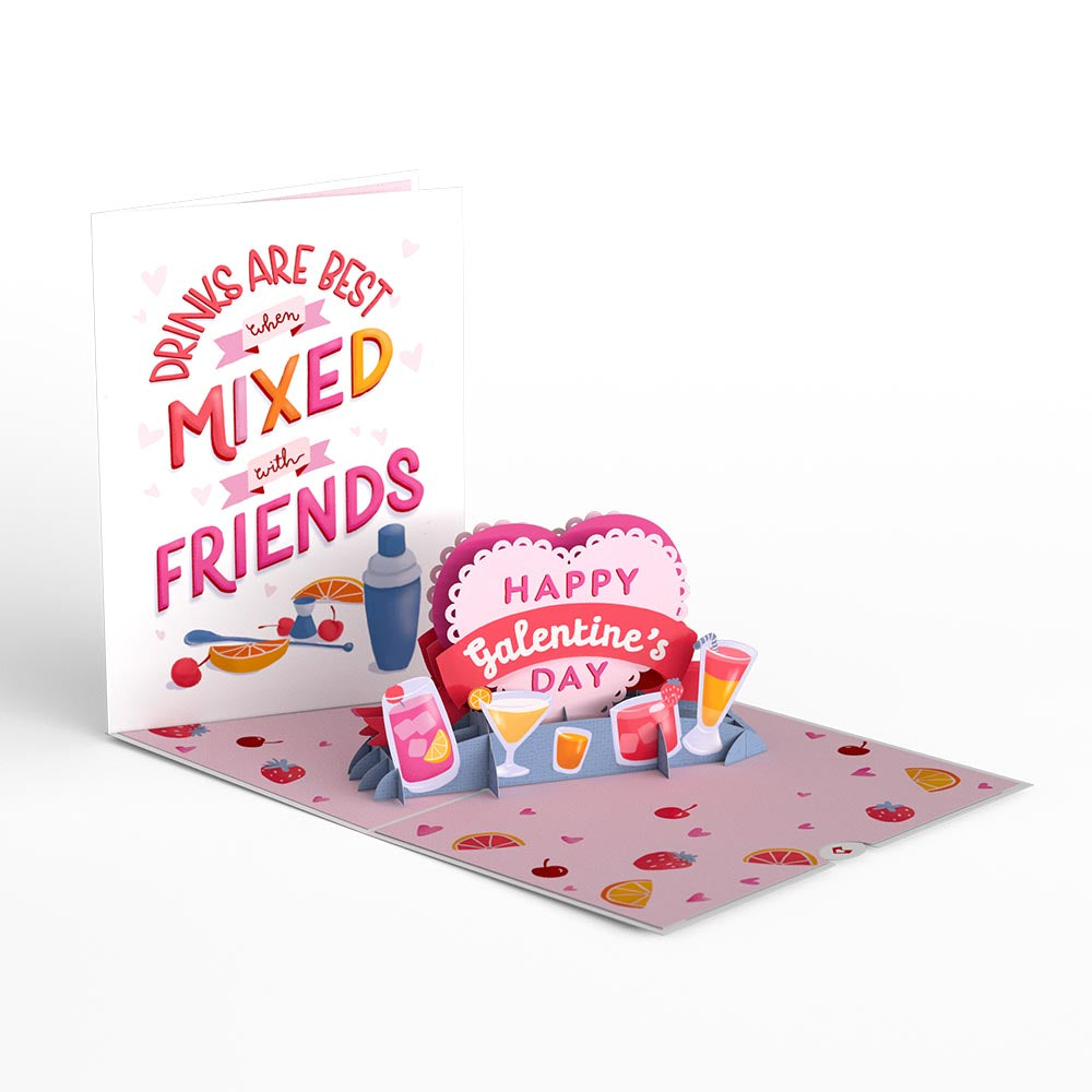 Mixed Drinks Galentine's Day Pop-Up Card、mySite、solidvoid