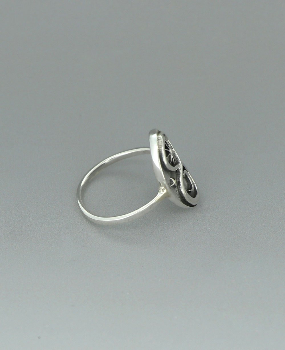 Endless Energy Sun and Moon Infinity Snake Sterling Silver Ring、mySite、topwebapps