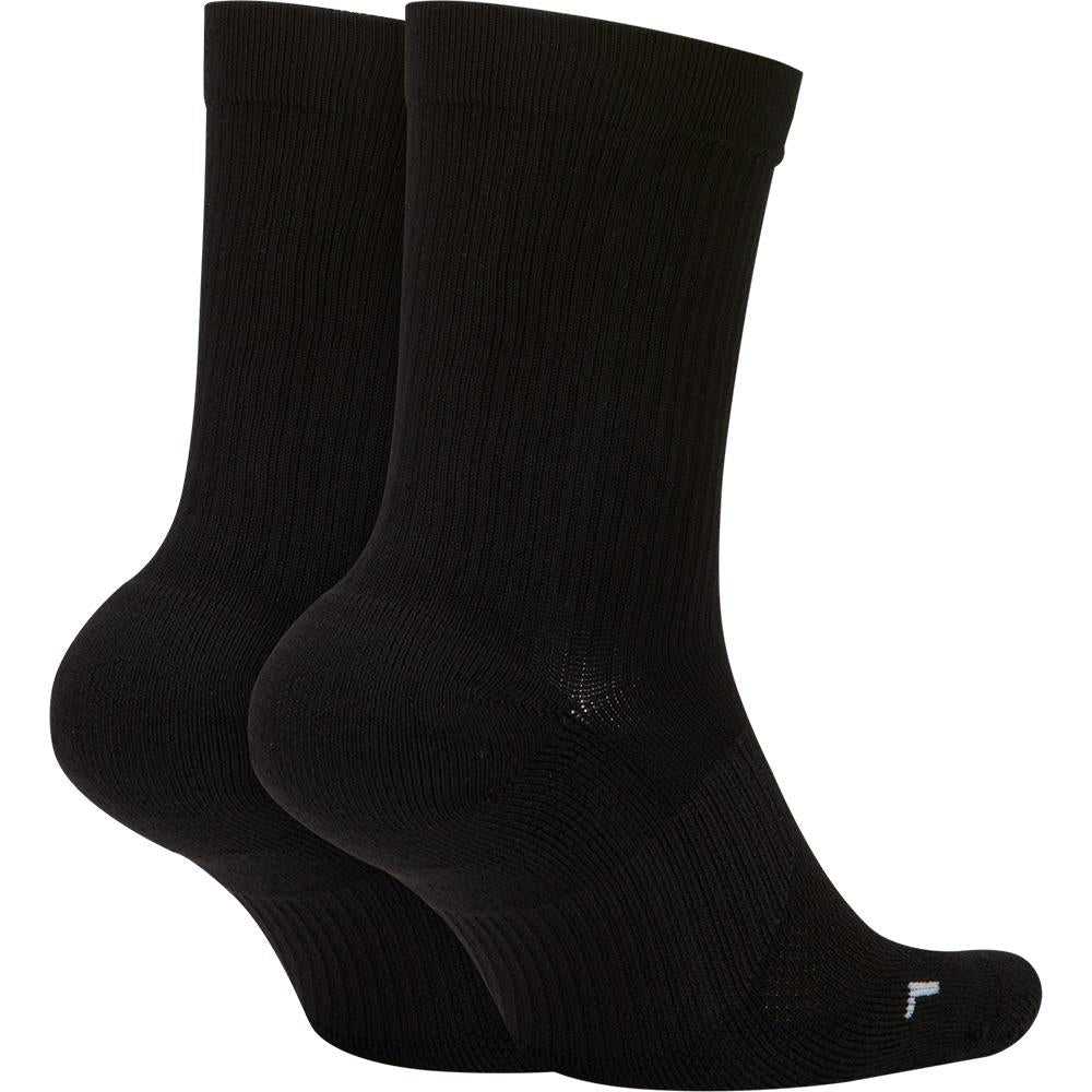 Nike Multiplier Cushioned Crew 2 Pack Socks - Black