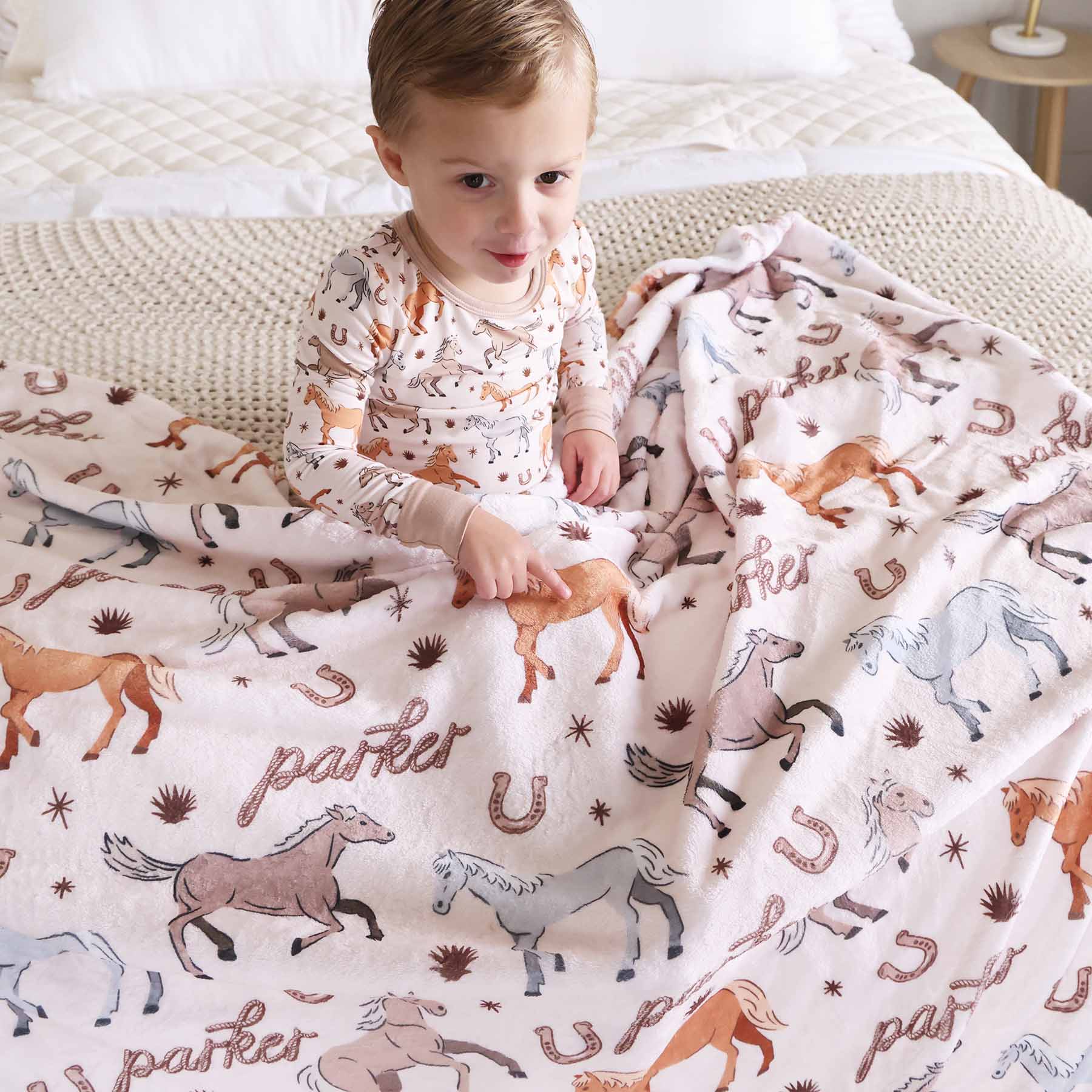  P's Ponies Personalized Kids Blanket、mySite、layawaytickets