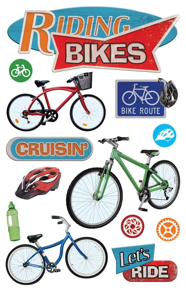  Scrapbook Stickers - 3D Riding Bikes、mySite、ghnorth