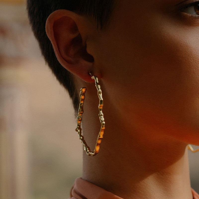 Melted Hoop Earrings | 14K Gold Plated、mySite、camillekostekn