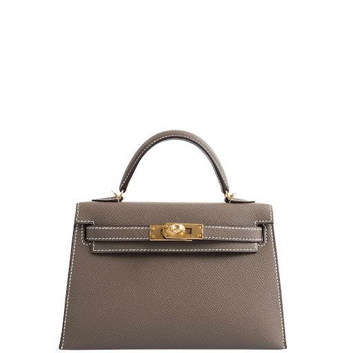 Hermès Kelly 20 Mini II Sellier Etoupe Epsom Gold Hardware、mySite、garminoutage.com