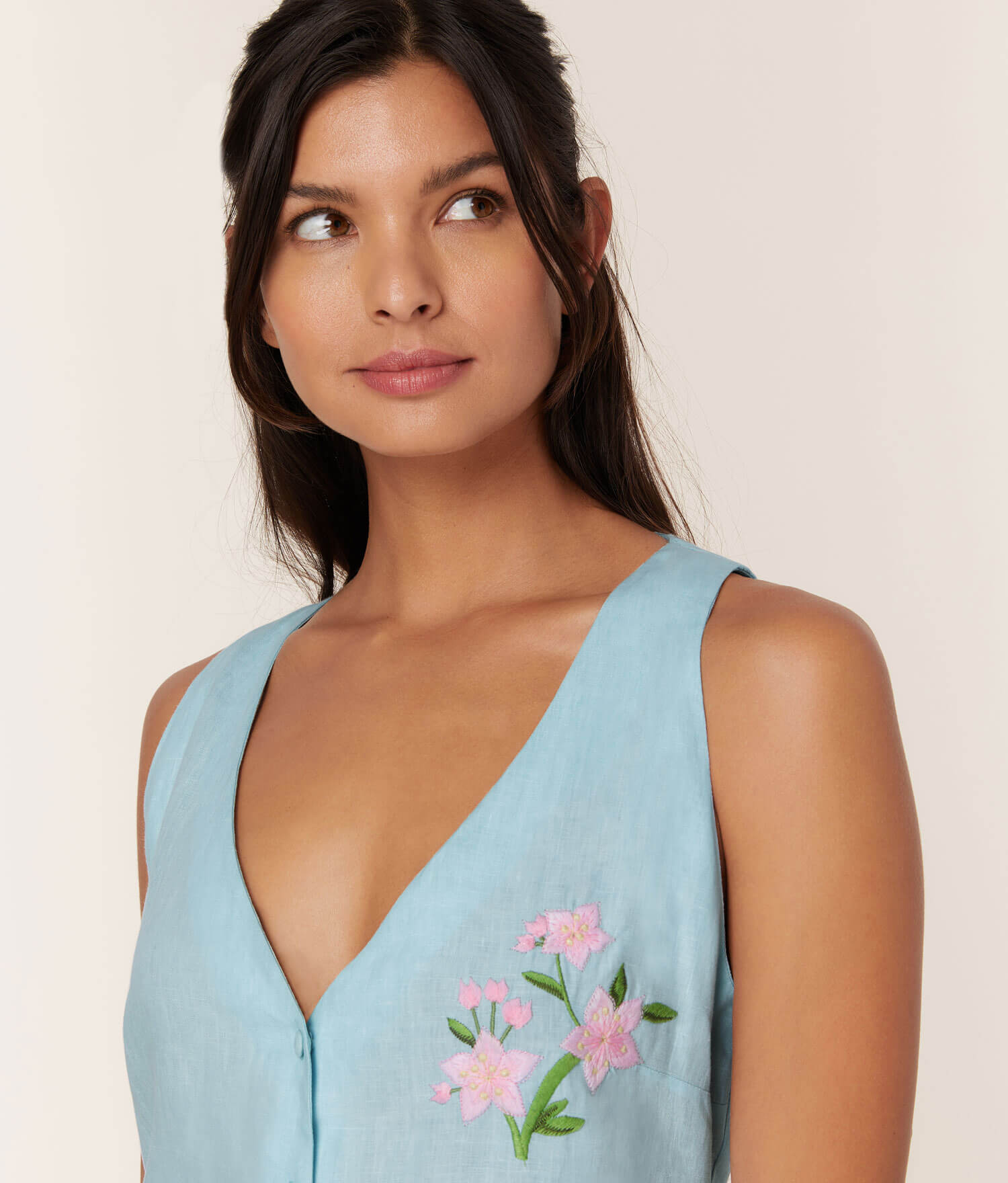  The Anamur Button Up Dress - Linen - Hydrangea、mySite、ashleygrahame