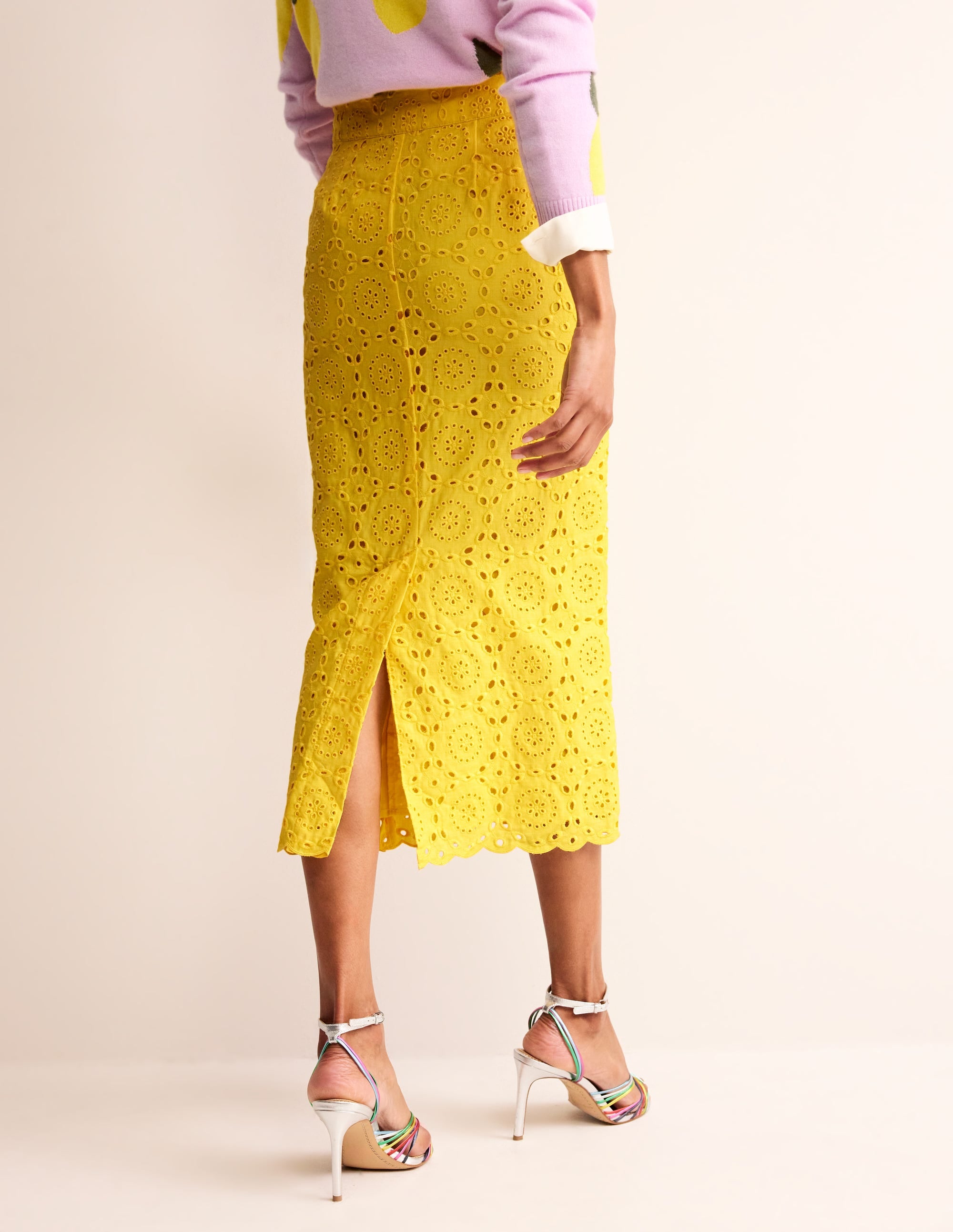  Broderie Column Skirt-Vibrant Yellow、mySite、ashleygrahame