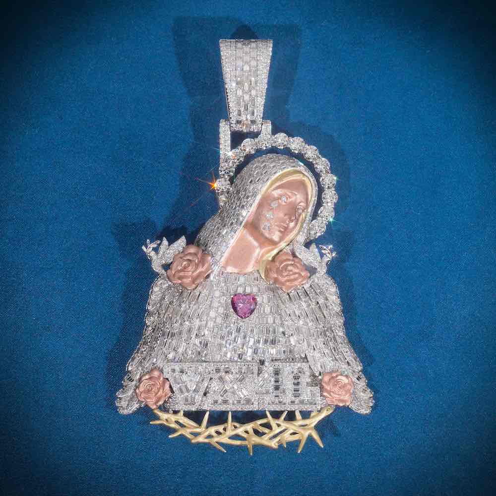 Two Tone Virgin Mary Custom Pendant 14K Gold、mySite、hinf8tx79