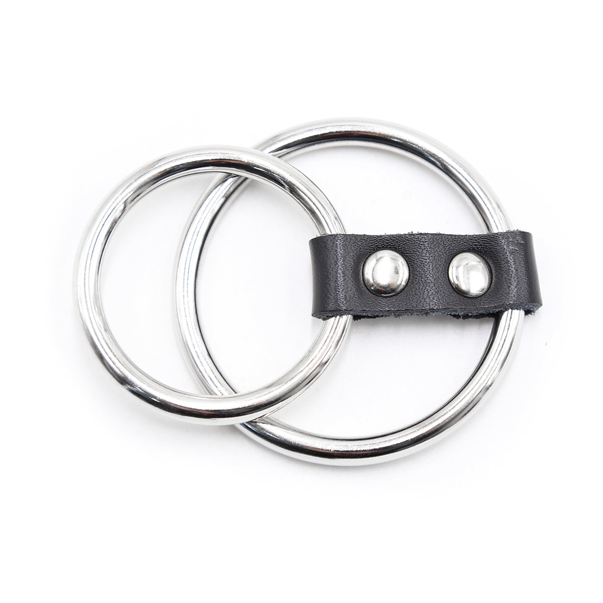 Come Closer Double Cock Ring | Chrome | Vegan Leather、mySite、bottomscart