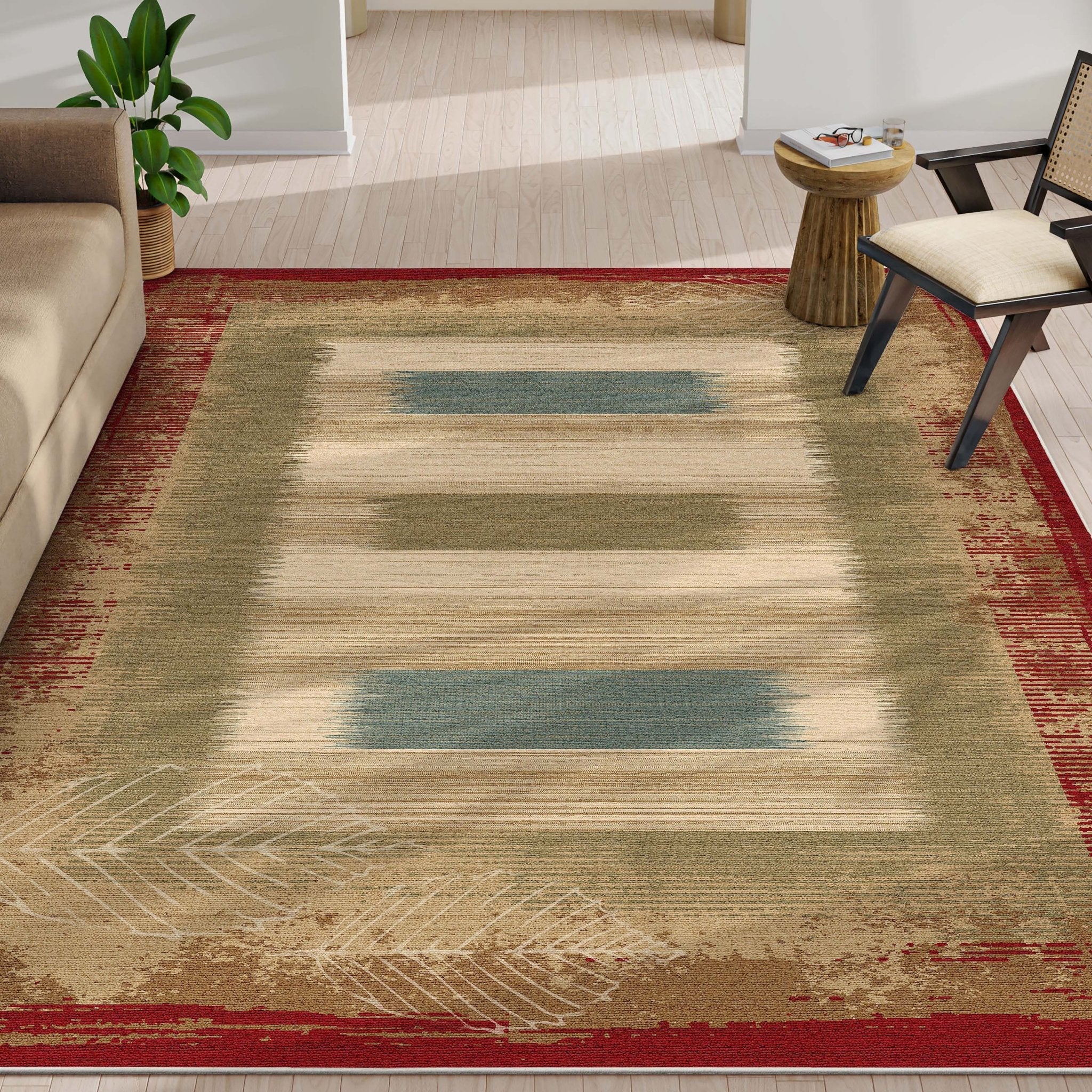 Modern Border Flat-Weave Rug Perfect for High-Traffic Areas、mySite、gigharbornorthrealestate