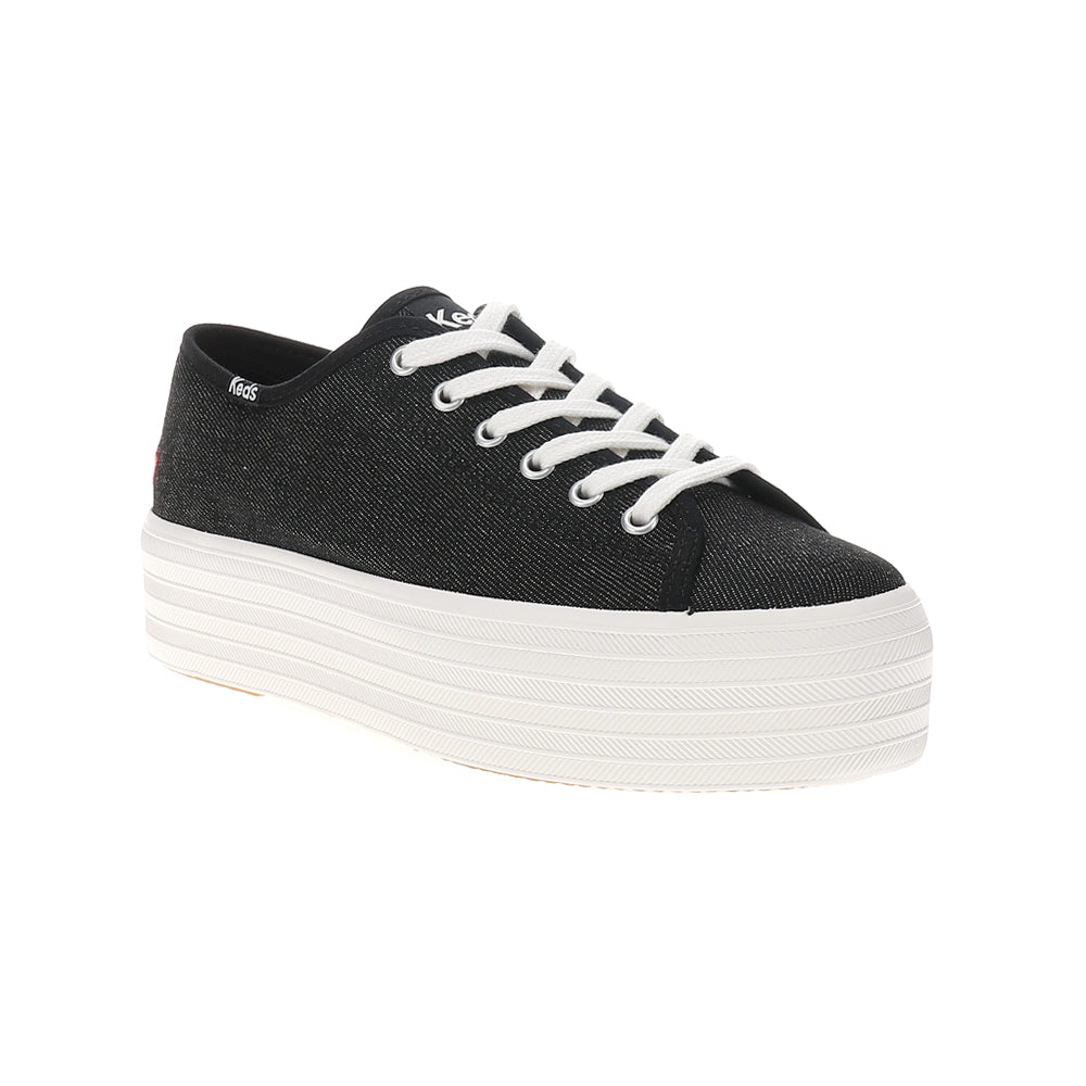 Triple Up Washed Denim Lace Up Sneakers、mySite、gtrtttuynbv