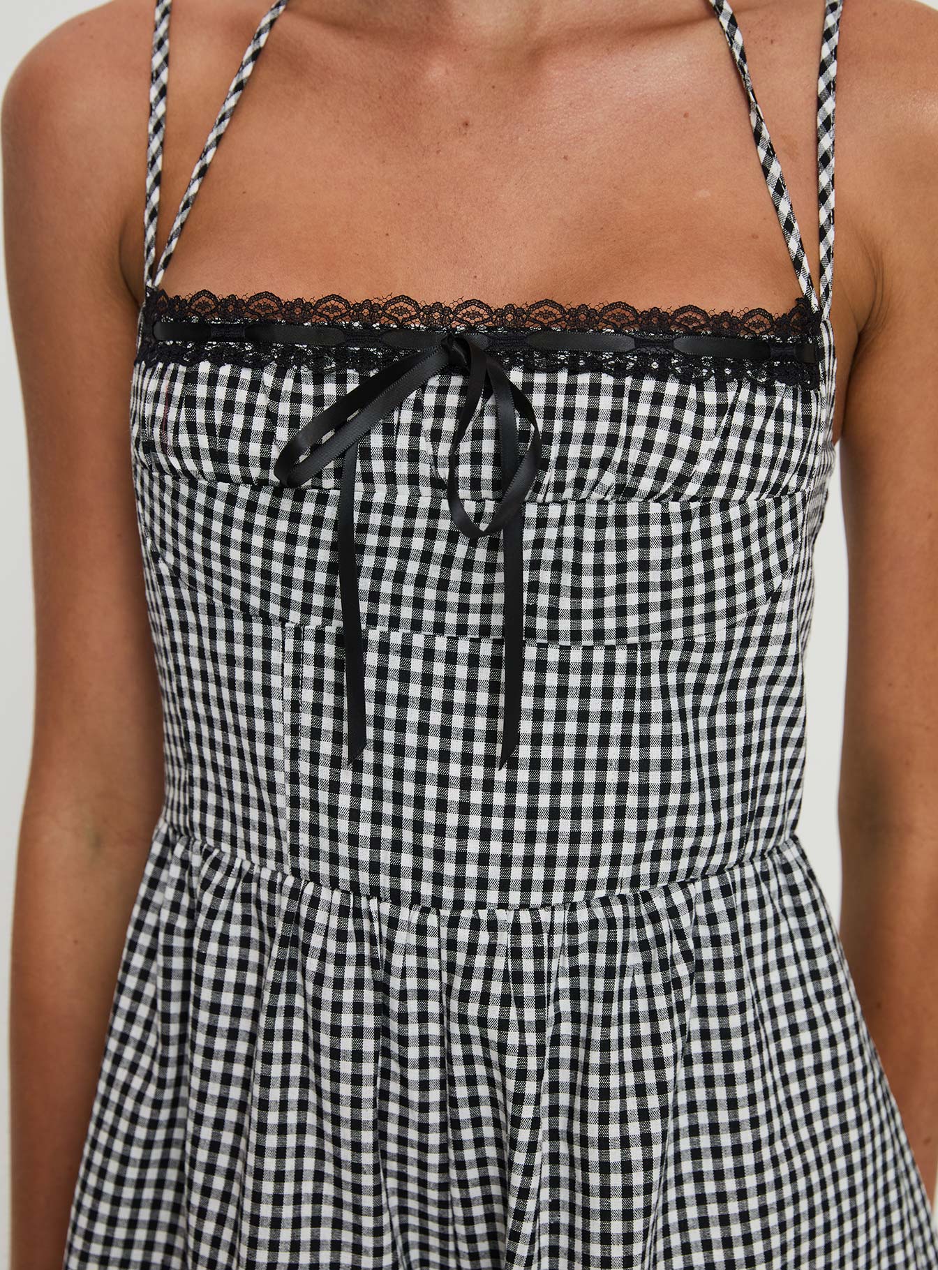 Trynia Romper Black / White Gingham、mySite、solidvoid