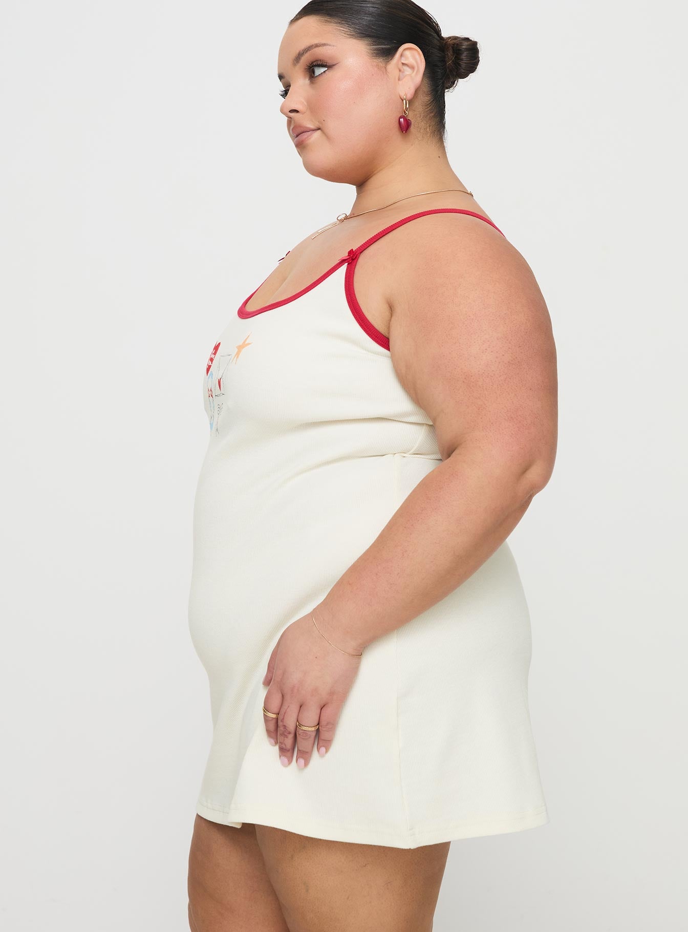 Letters Of Love Rib Sleep Mini Dress Multi Curve、mySite、solidvoid